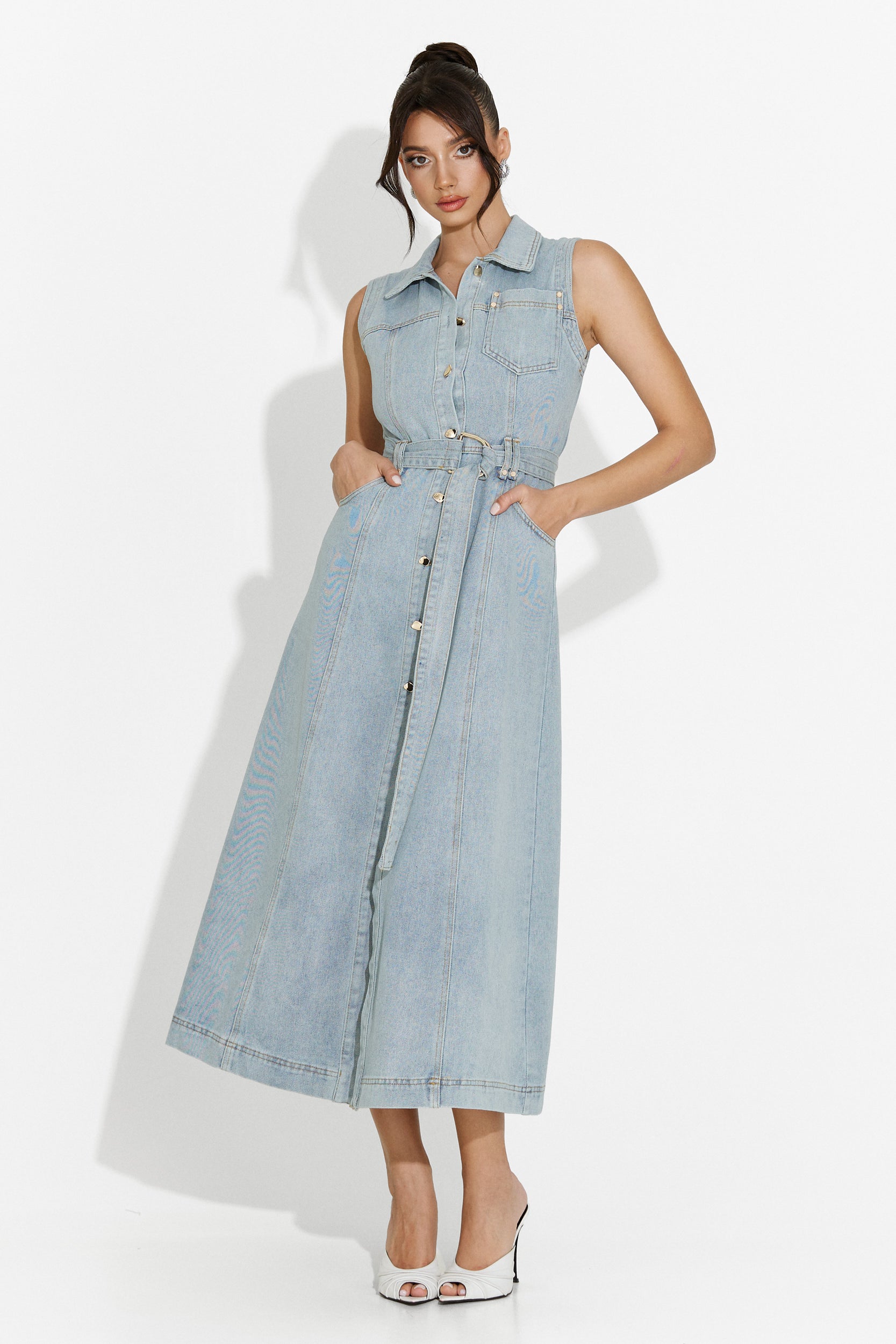 Rochie dama lunga bleu Malynda Bogas