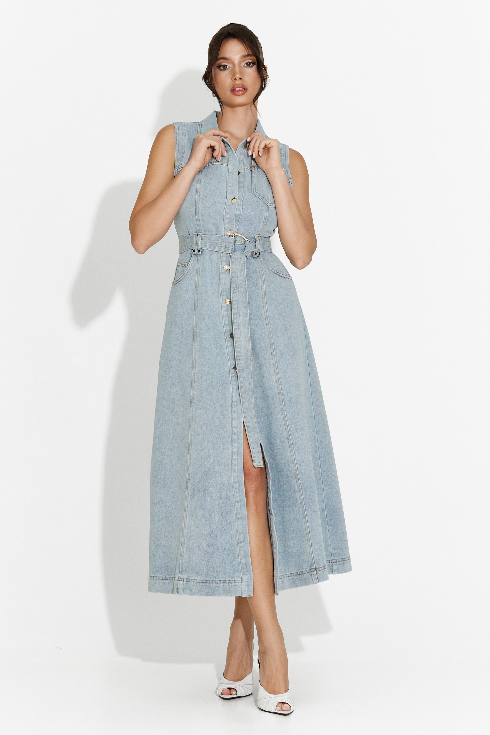 Rochie dama lunga bleu Malynda Bogas