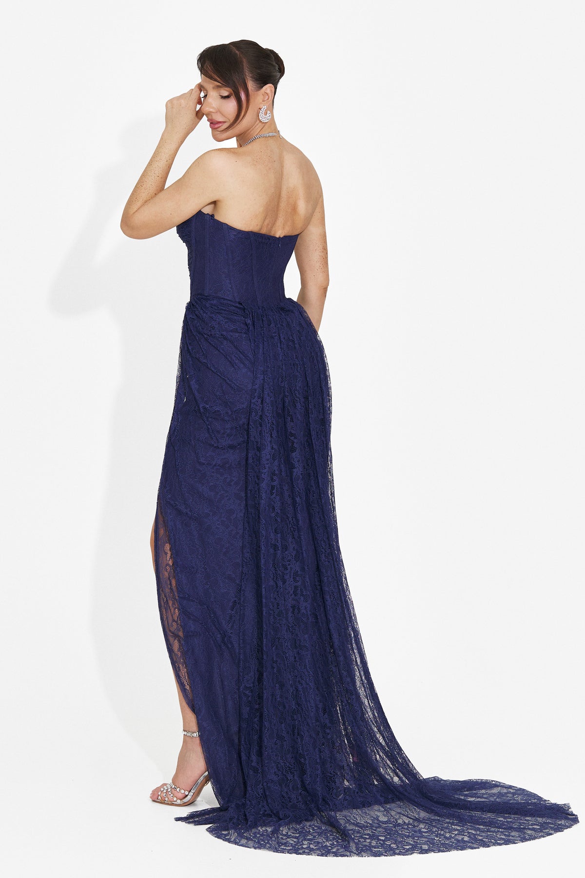 Rochie dama lunga bleumarin Sareia Bogas, imaginea 3 din 6