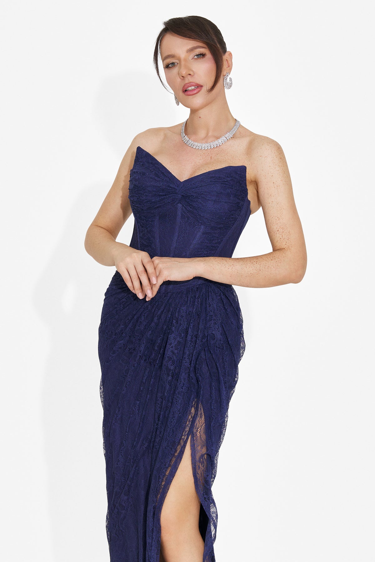 Rochie dama lunga bleumarin Sareia Bogas, imaginea 5 din 6