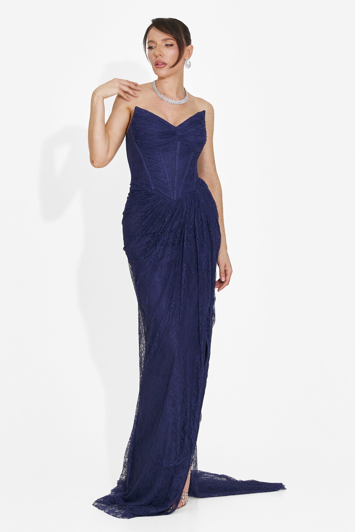 Rochie dama lunga bleumarin Sareia Bogas, imaginea 2 din 6