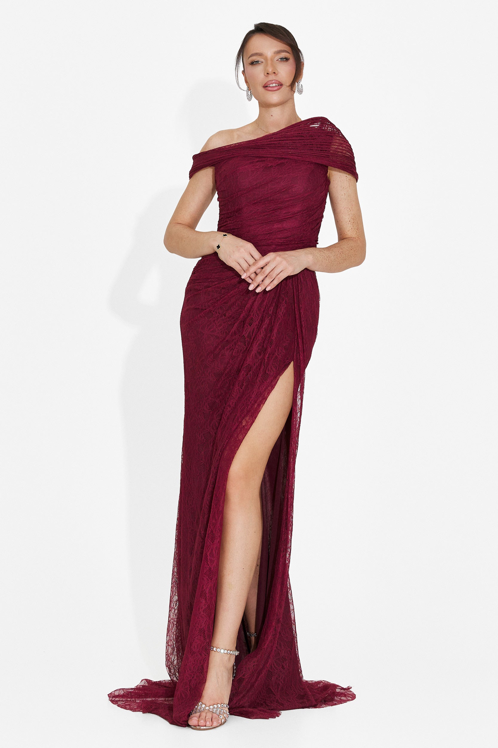 Rochie dama lunga burgundy Alanea Bogas