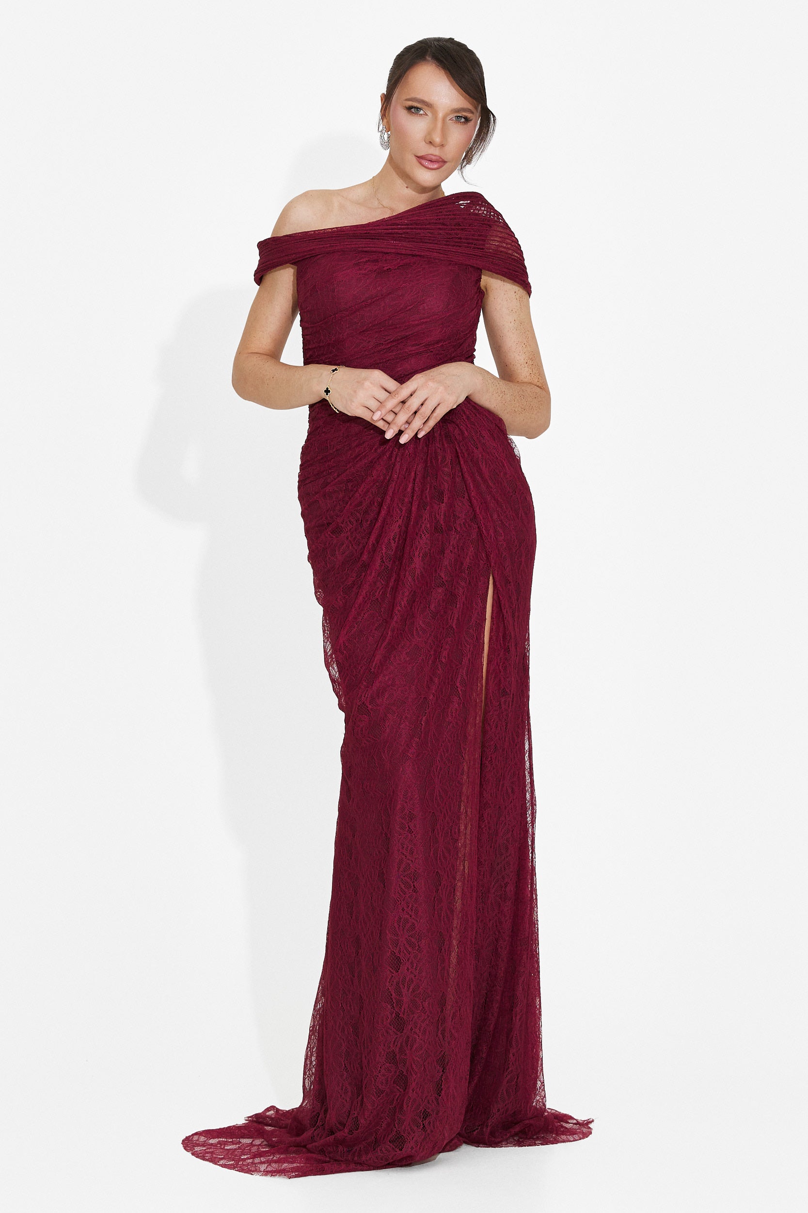 Rochie dama lunga burgundy Alanea Bogas
