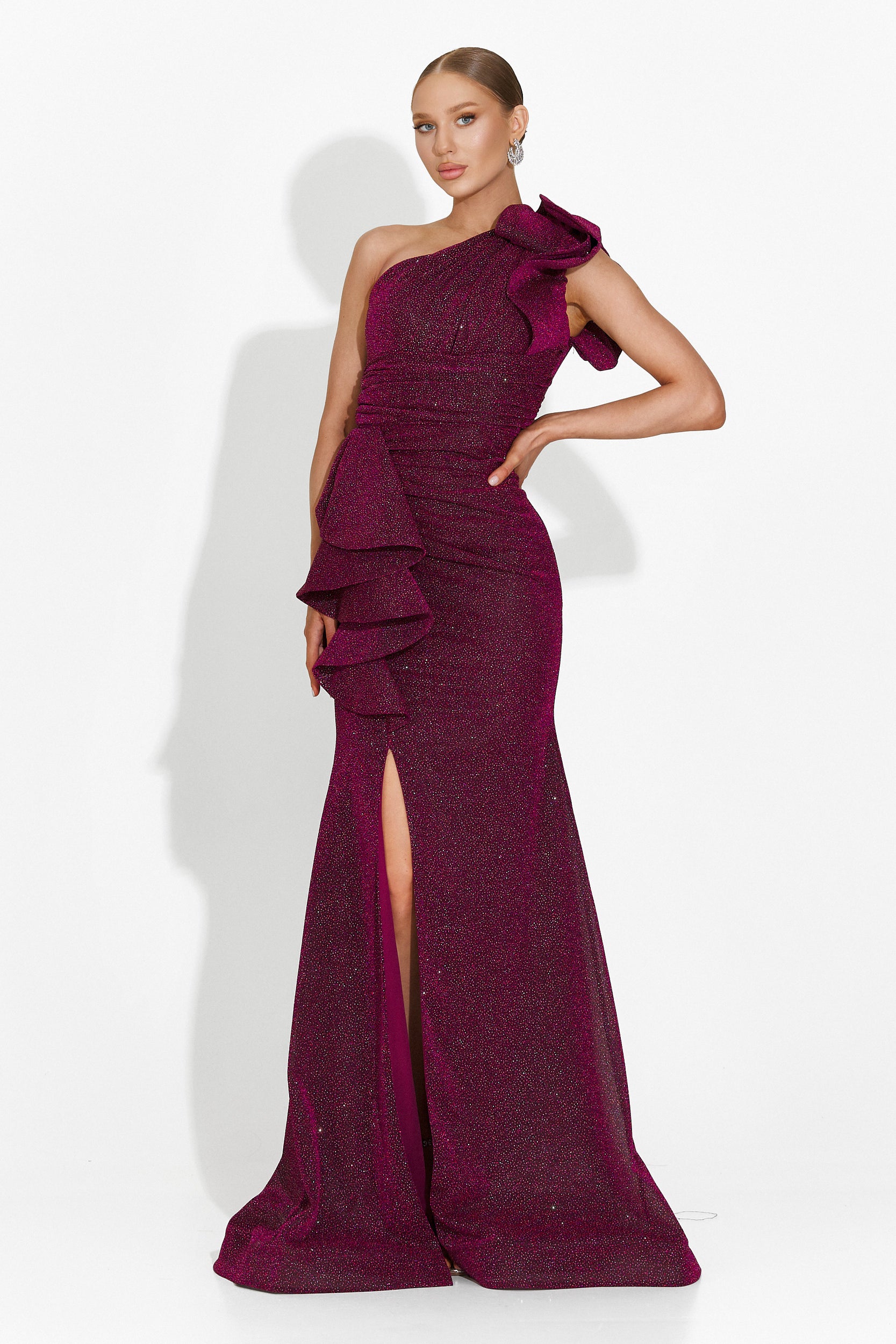 Rochie dama lunga burgundy Maryjane Bogas