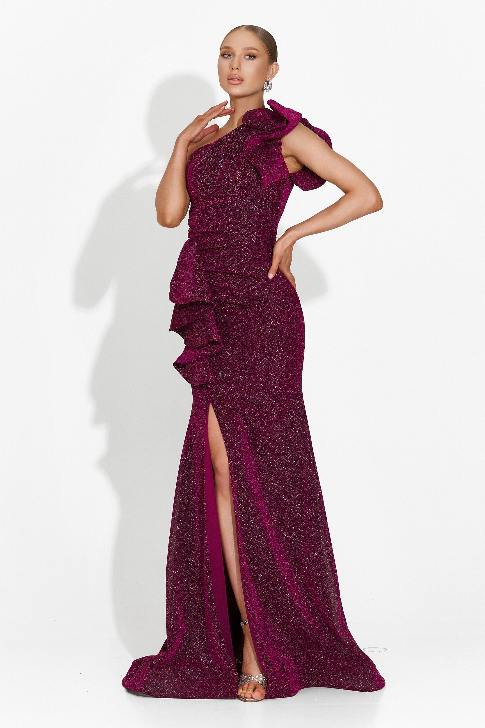 Rochie dama lunga burgundy Maryjane Bogas