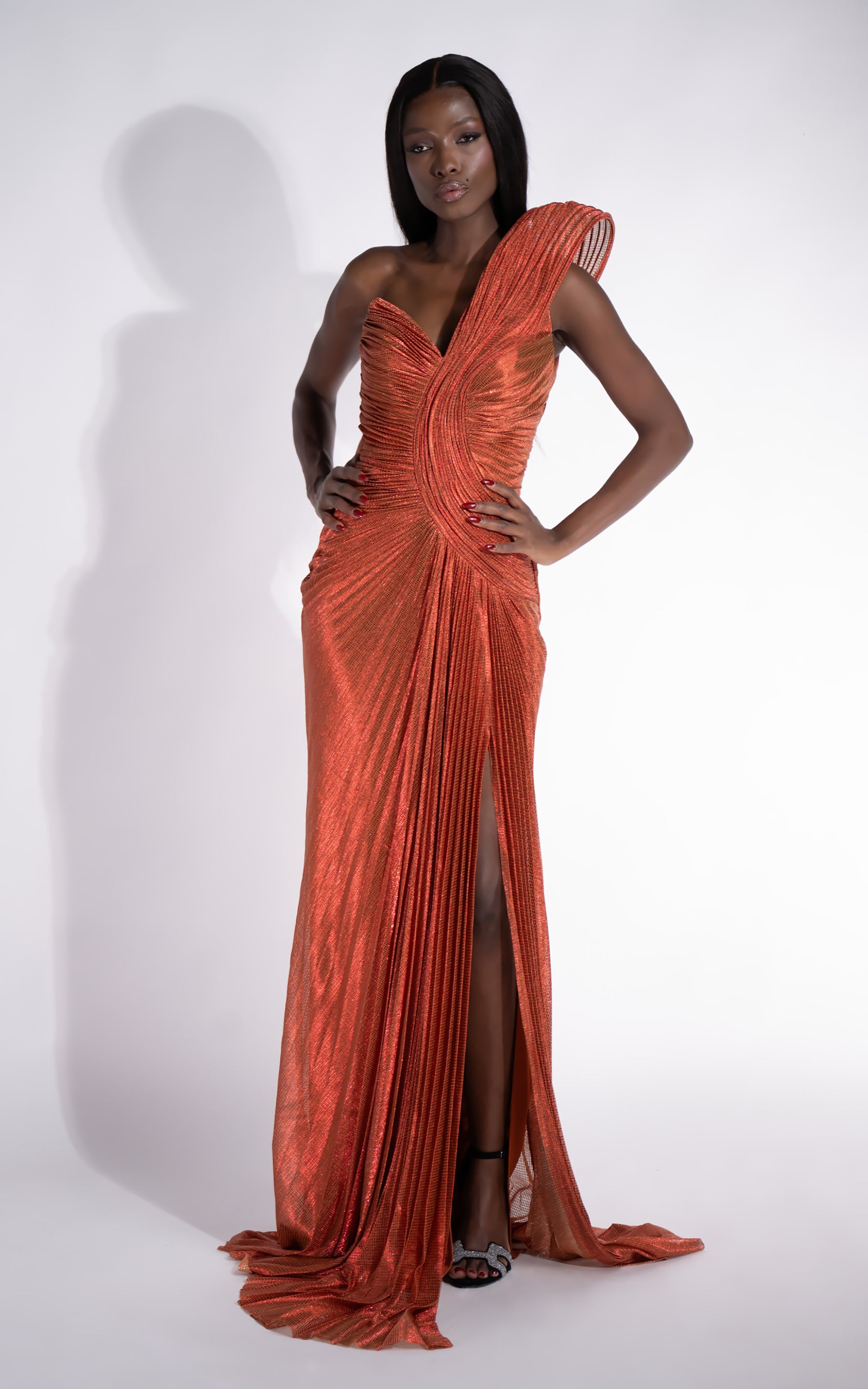 Ariael Bogas Long Brick Red Dress for Women