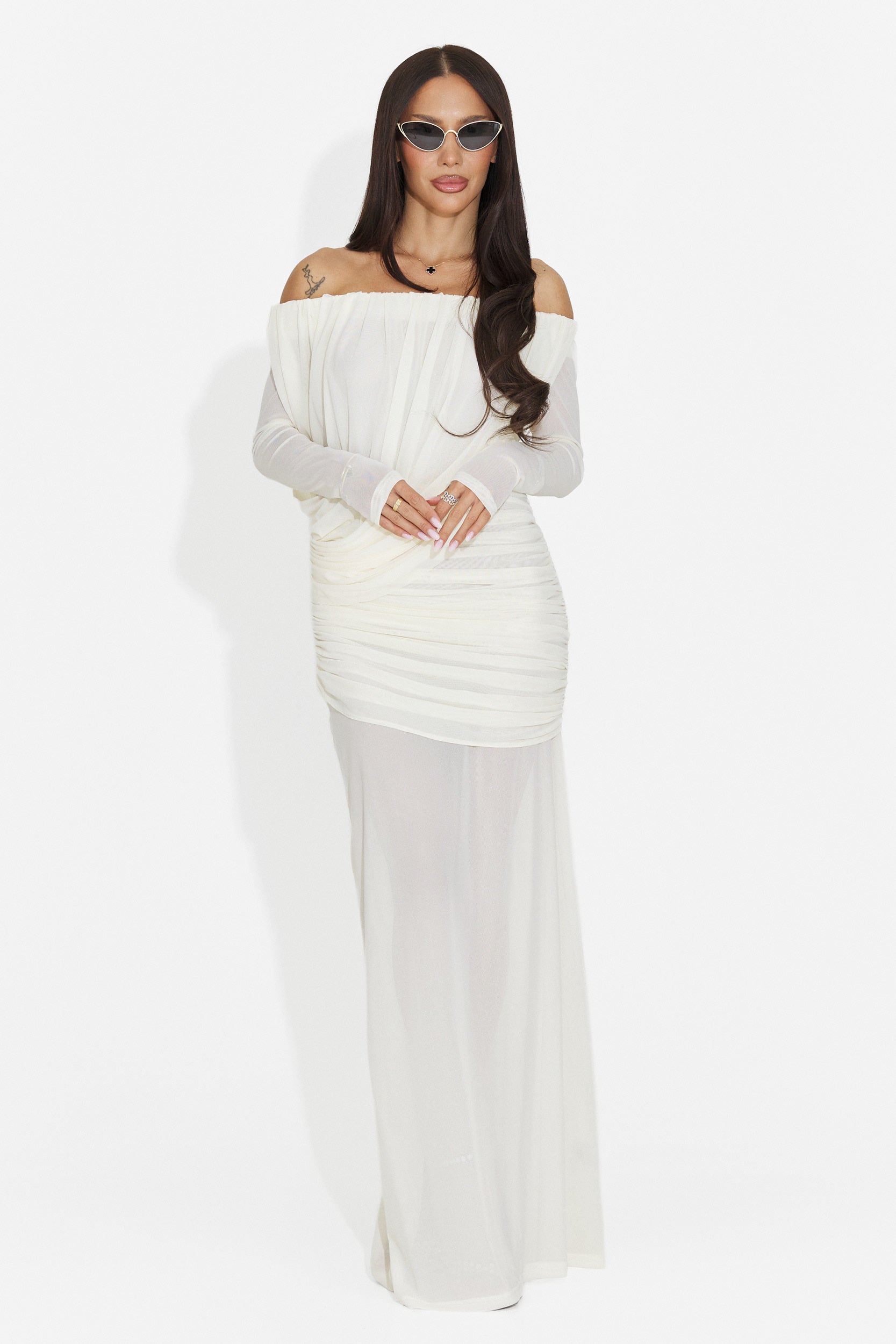 Rochie dama lunga crem Zulya Bogas