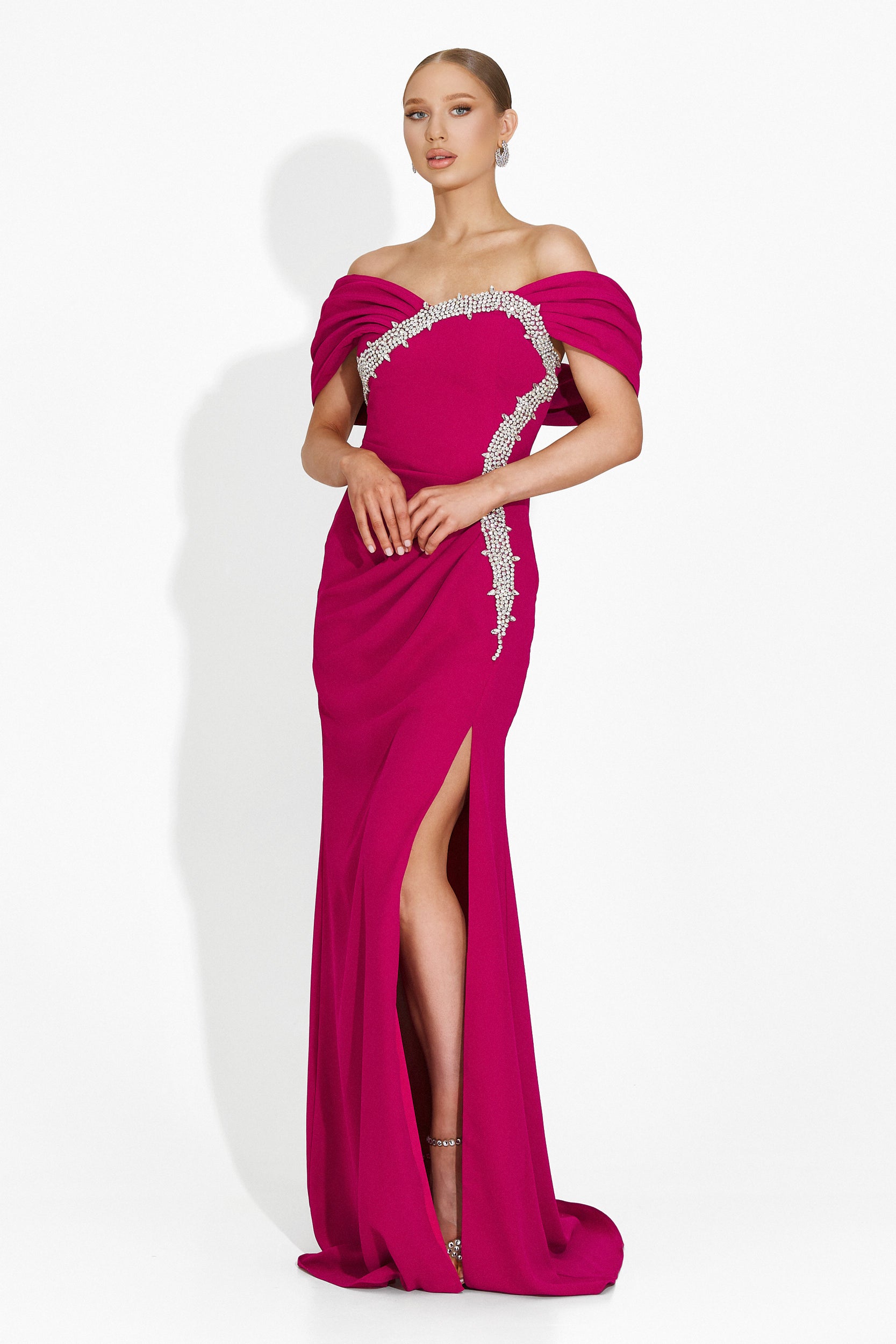 Long fuchsia dress for women Condesa Bogas