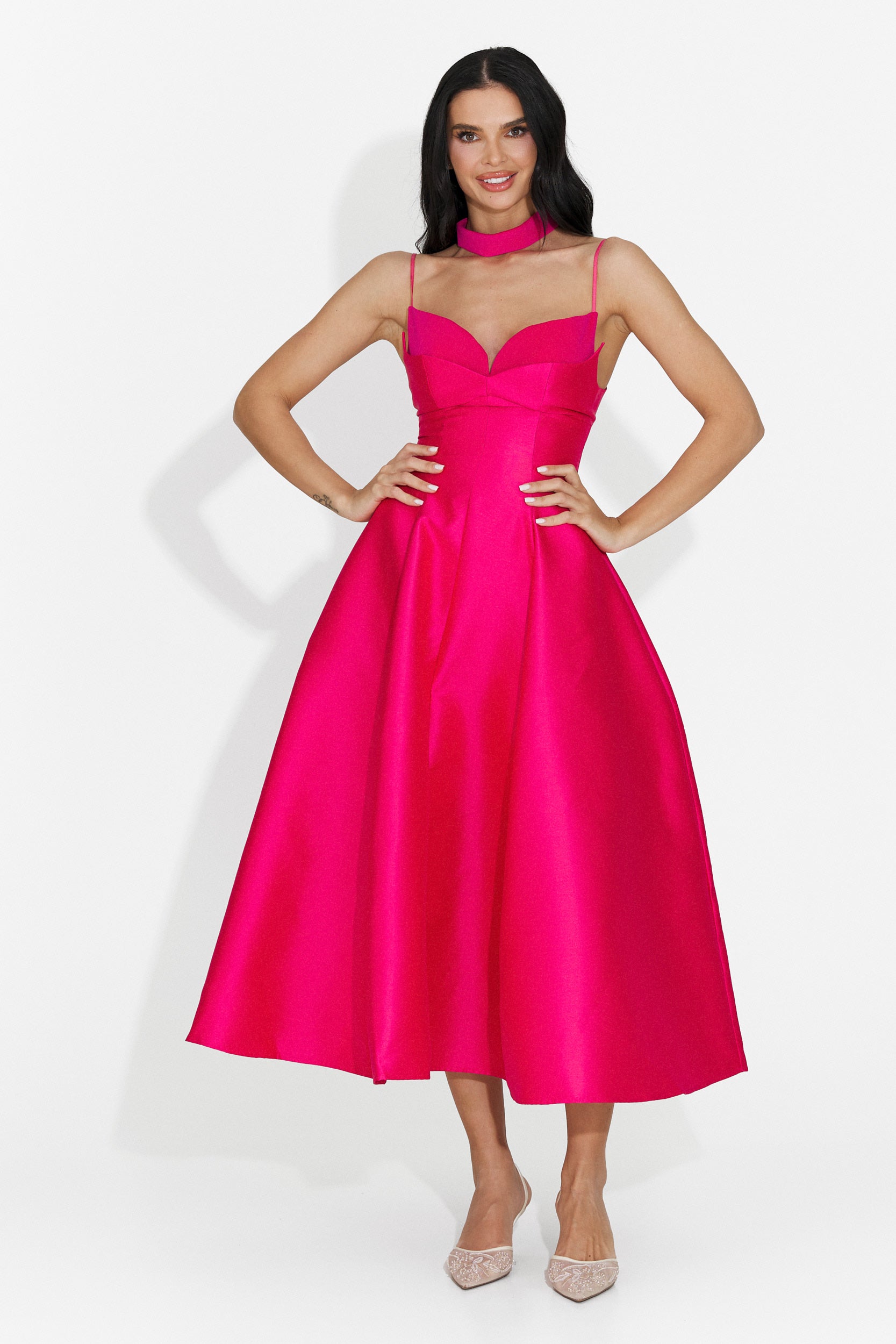 Rochie dama lunga fucsia Coriza Bogas