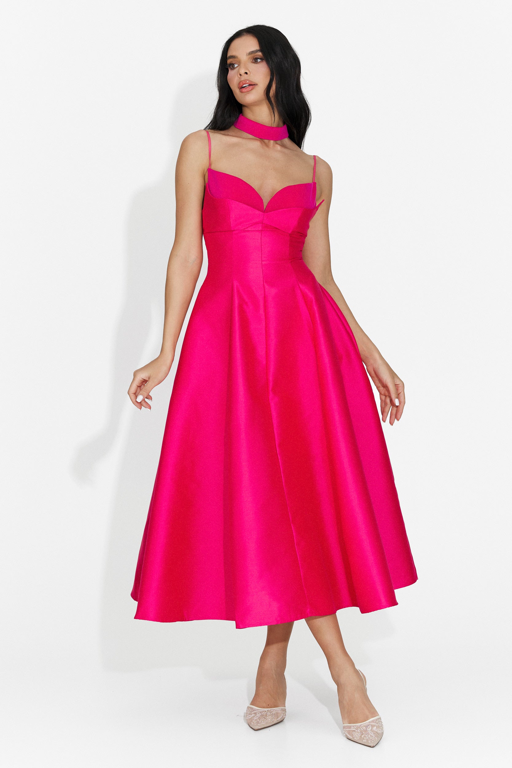 Rochie dama lunga fucsia Coriza Bogas