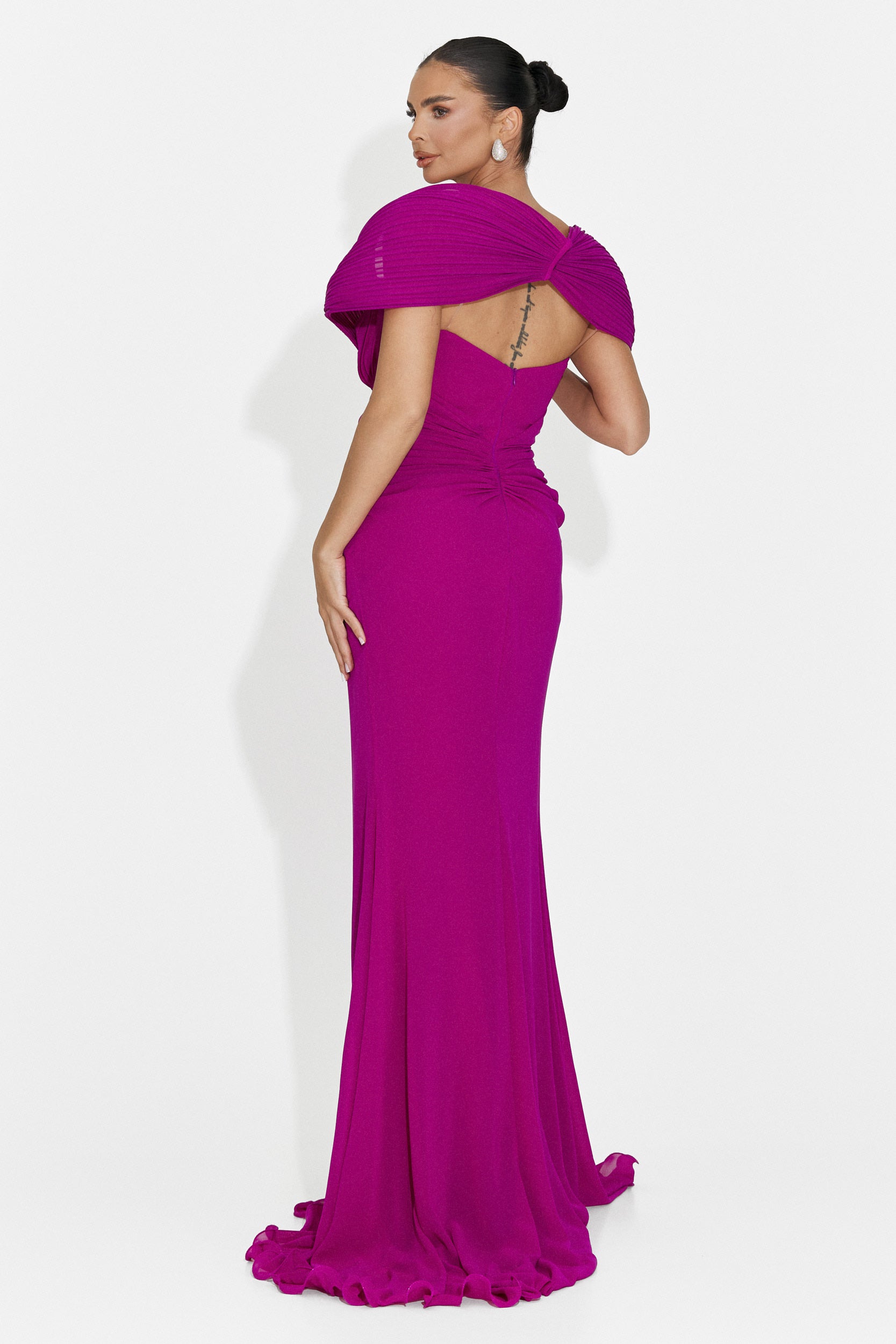 Rochie dama lunga fucsia Emilia Bogas
