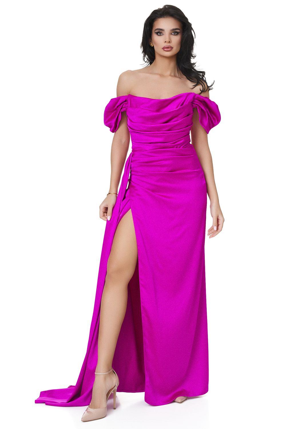 Ladies long fuchsia dress Serminisia Bogas