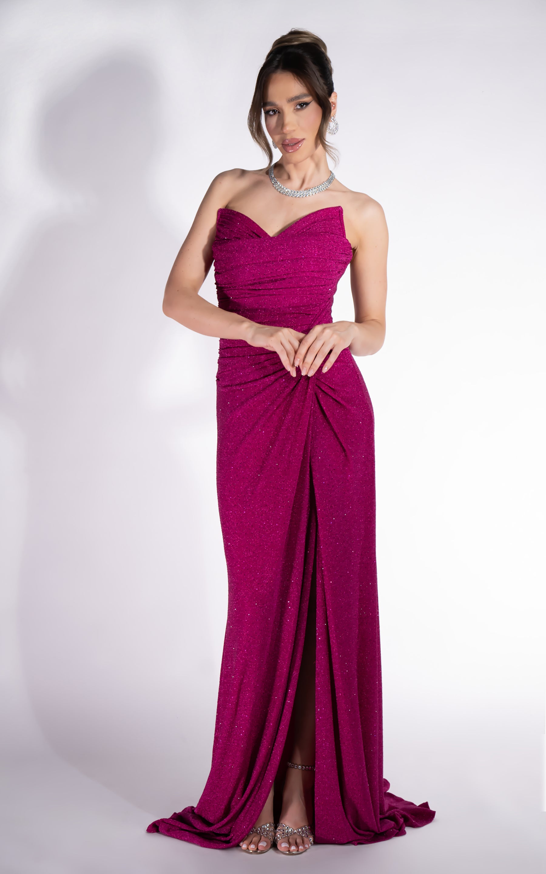 Rochie dama lunga fucsia Taylor Bogas