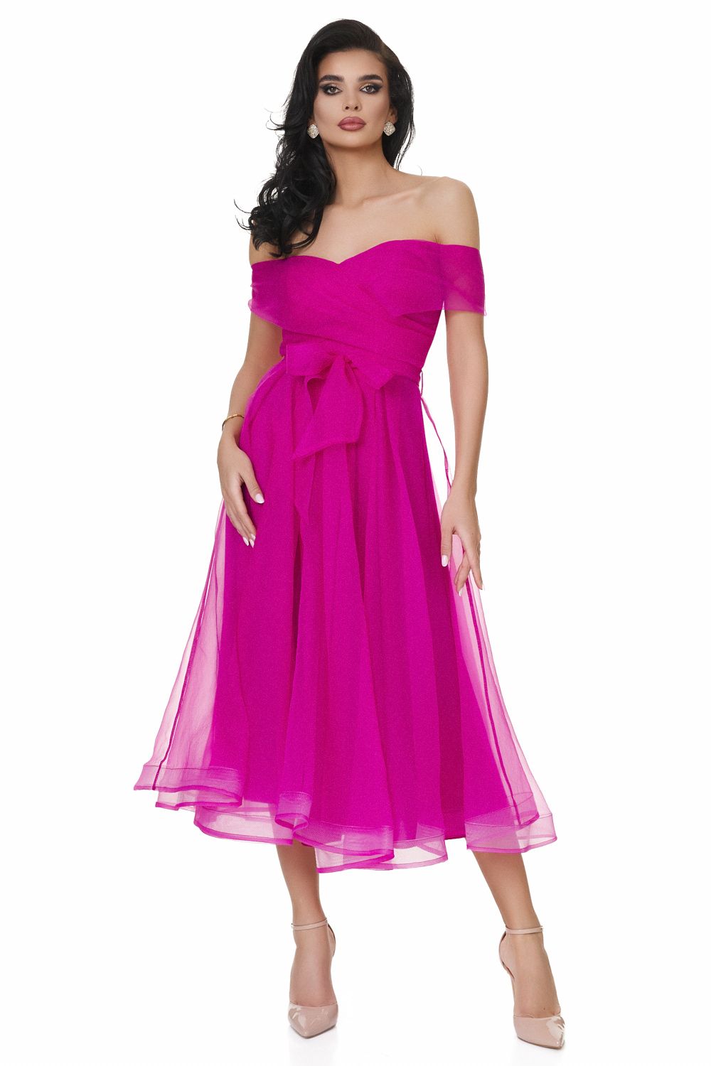 Long fuchsia dress for women Velusita Bogas