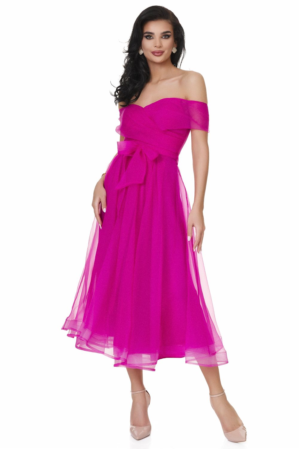 Long fuchsia dress for women Velusita Bogas