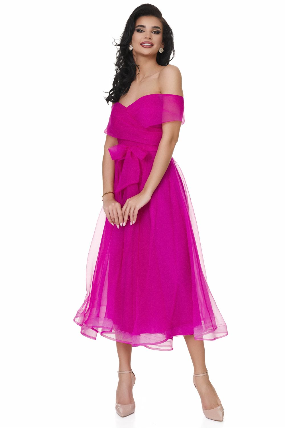 Long fuchsia dress for women Velusita Bogas