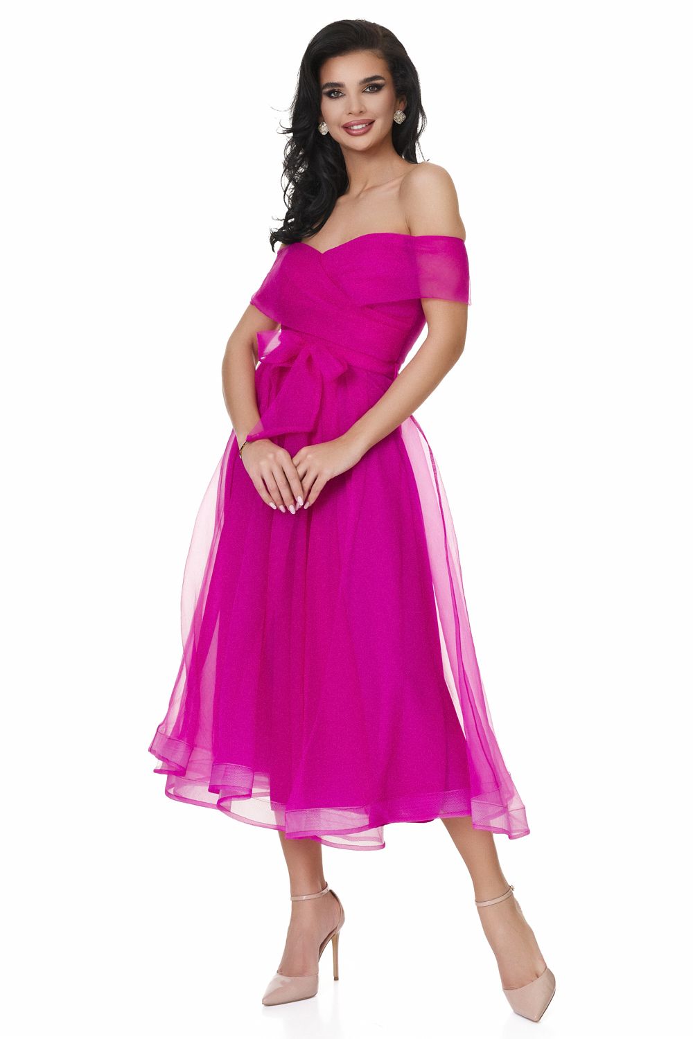 Long fuchsia dress for women Velusita Bogas