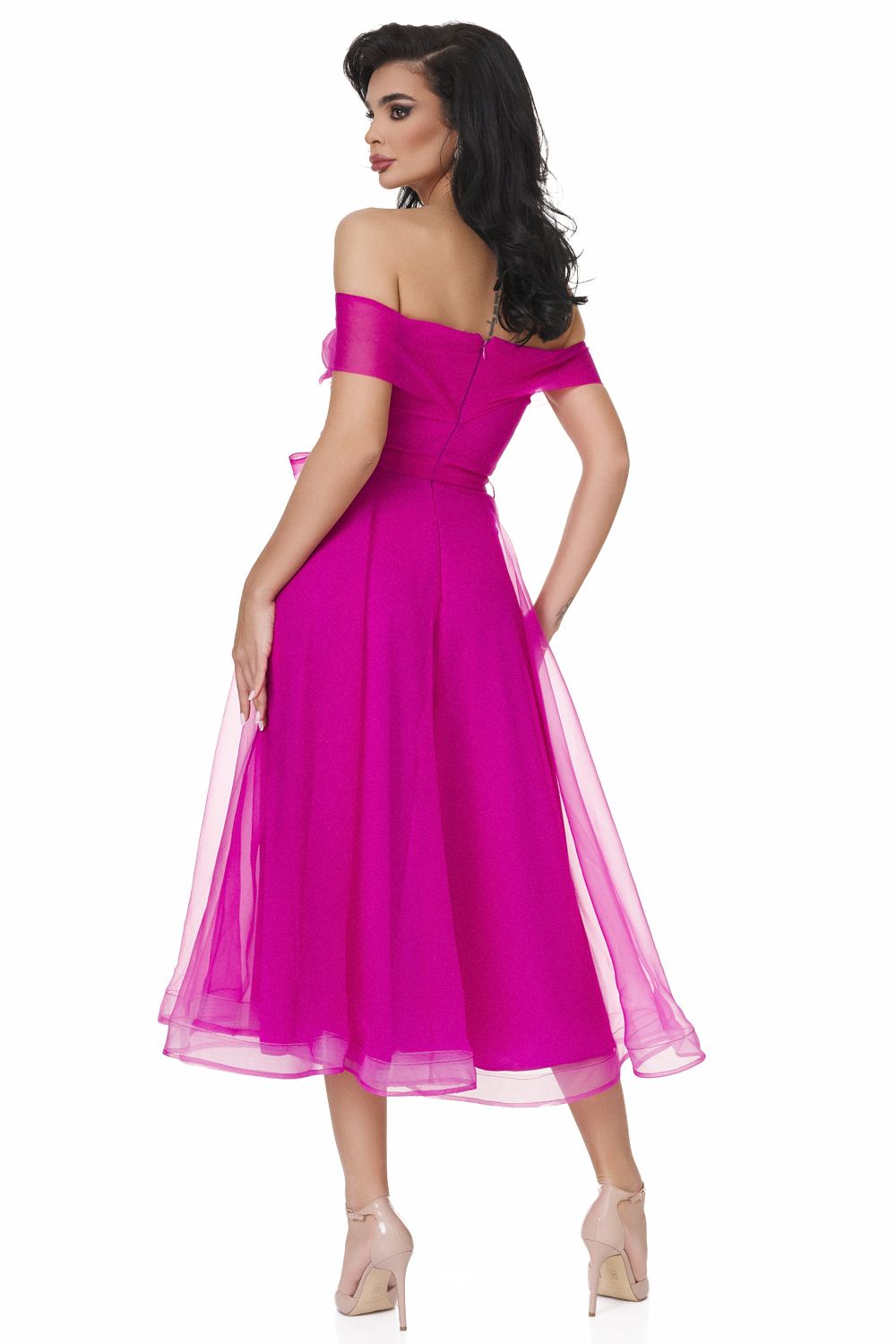 Long fuchsia dress for women Velusita Bogas