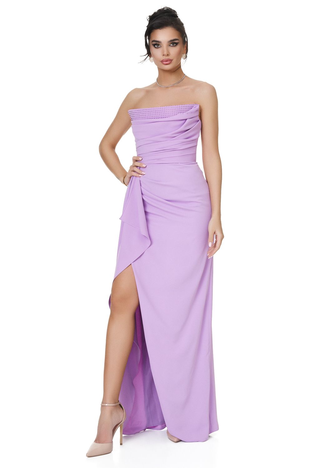 Ladies long dress lilac Daity Bogas