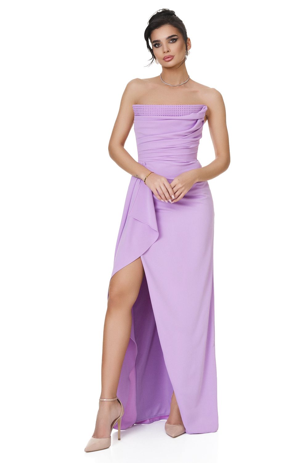 Ladies long dress lilac Daity Bogas