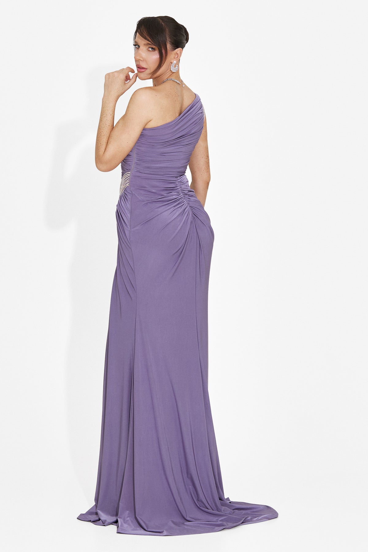 Rochie dama lunga lila Ferela Bogas, imaginea 3 din 8