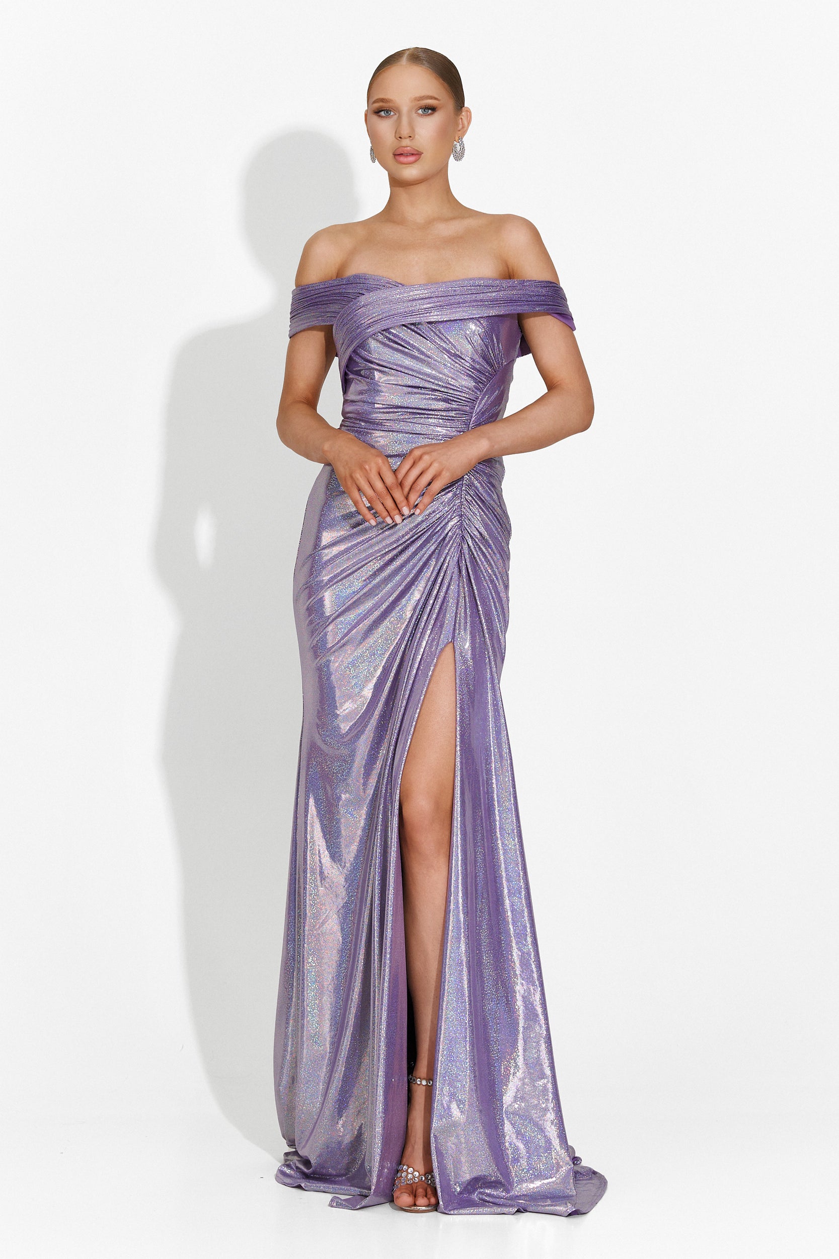 Rochie dama lunga lila Satyna Bogas