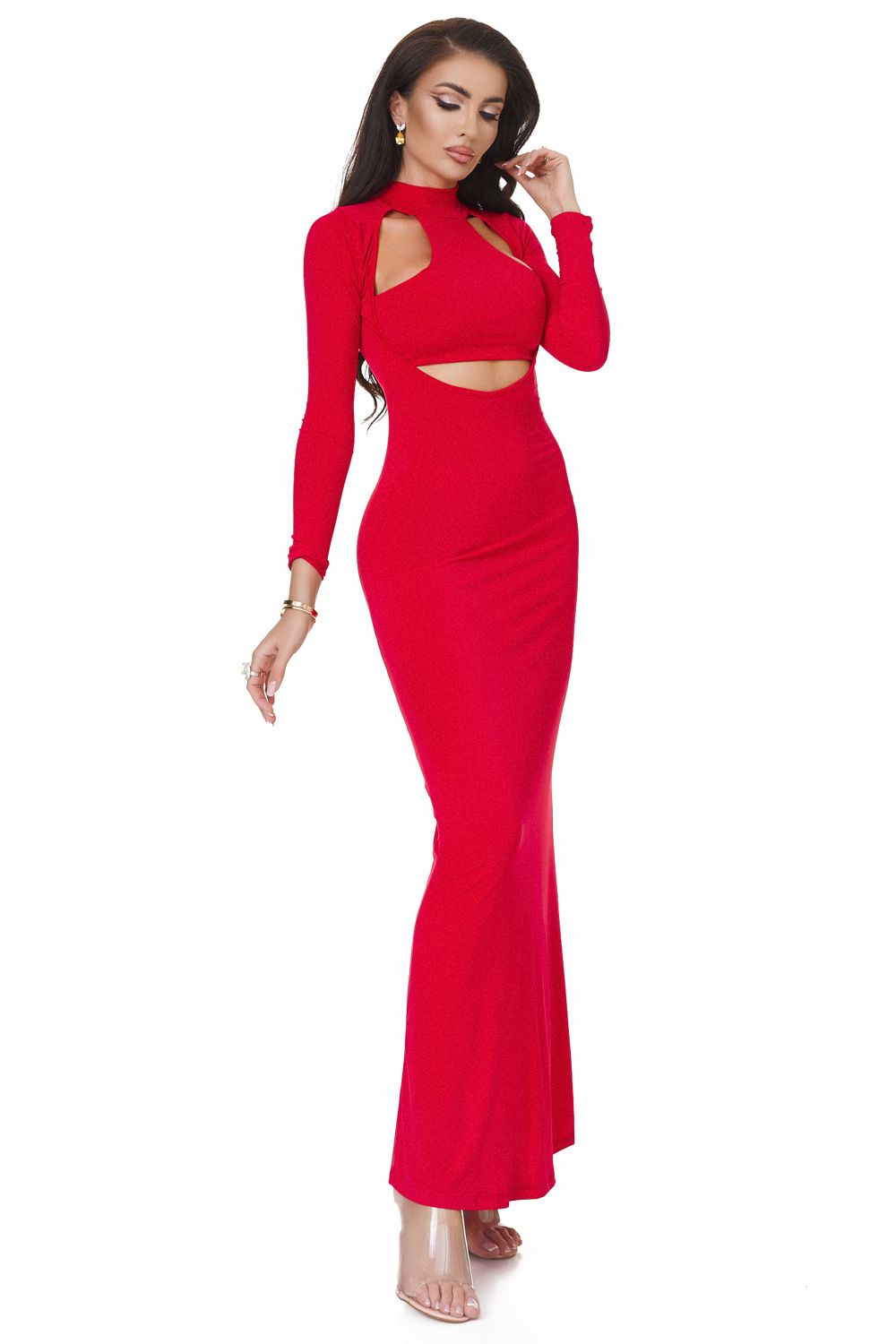 Ladies' long red lycra dress Melisea Bogas