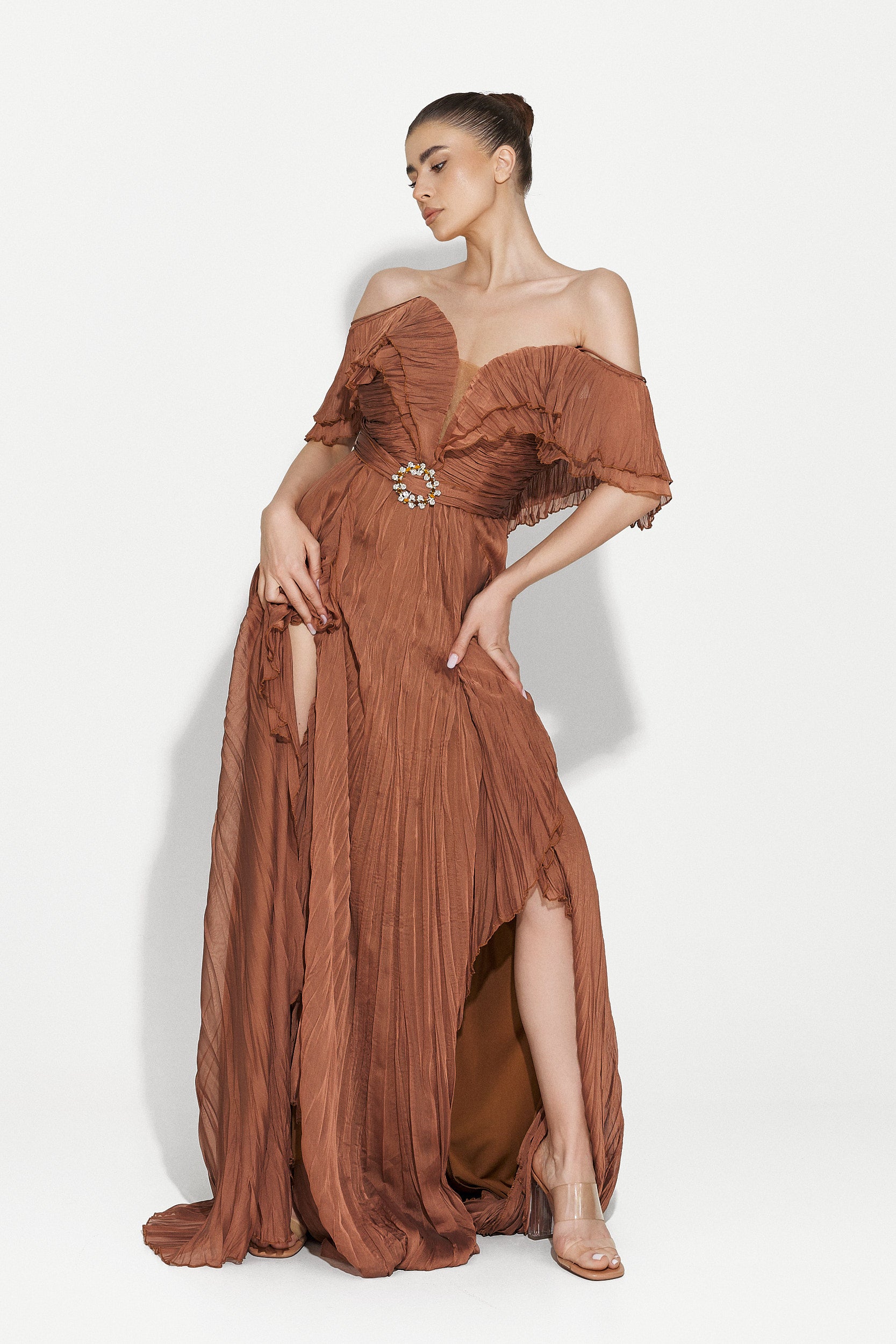 Long brown dress for women Alita Bogas