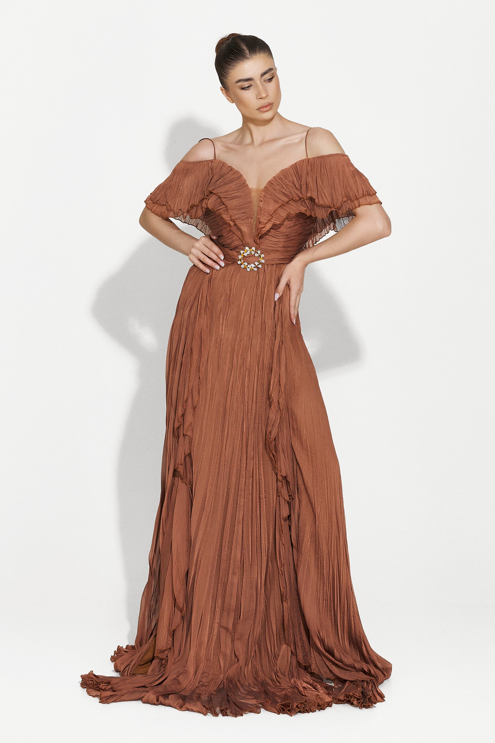 Long brown dress for women Alita Bogas