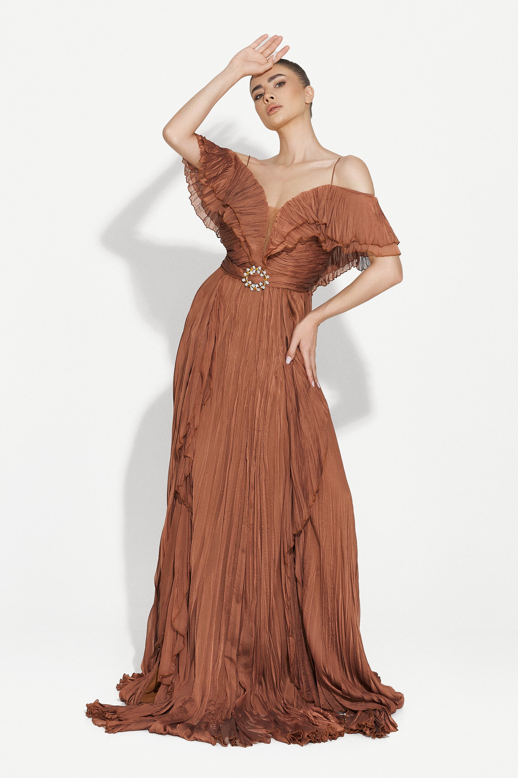 Long brown dress for women Alita Bogas
