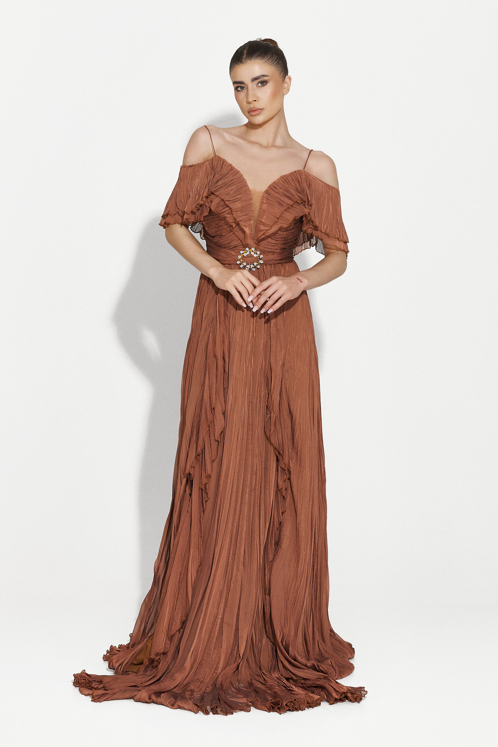 Long brown dress for women Alita Bogas