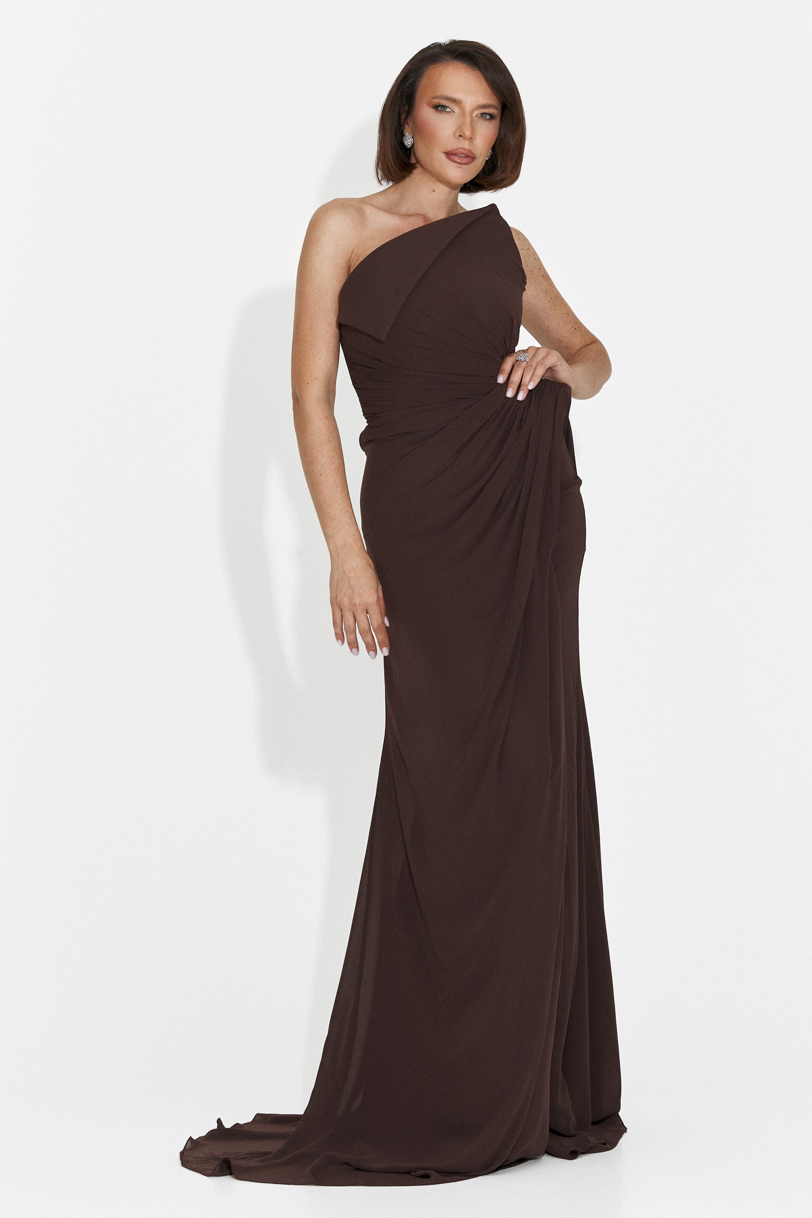 Rochie dama lunga maro Felina Bogas