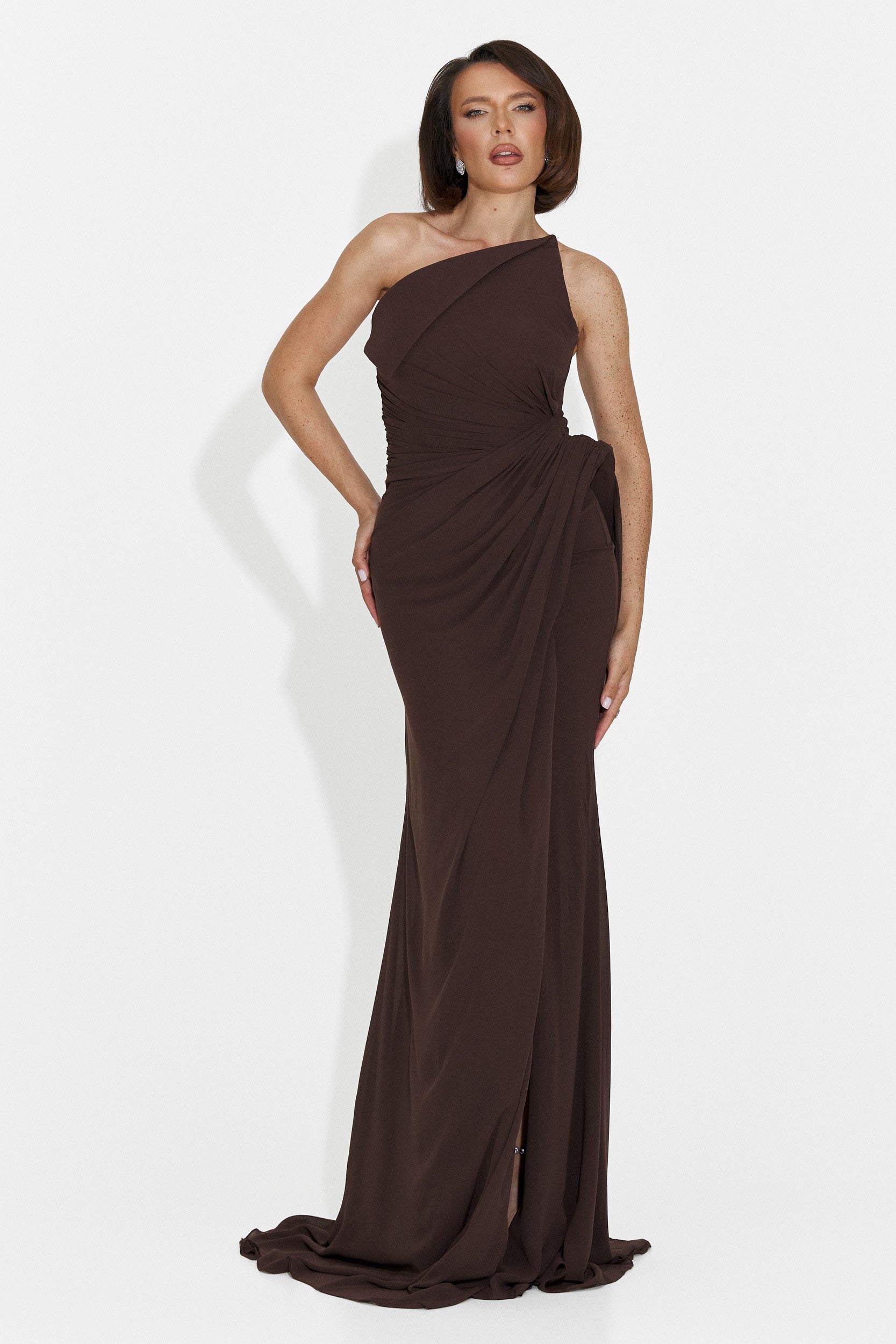Rochie dama lunga maro Felina Bogas