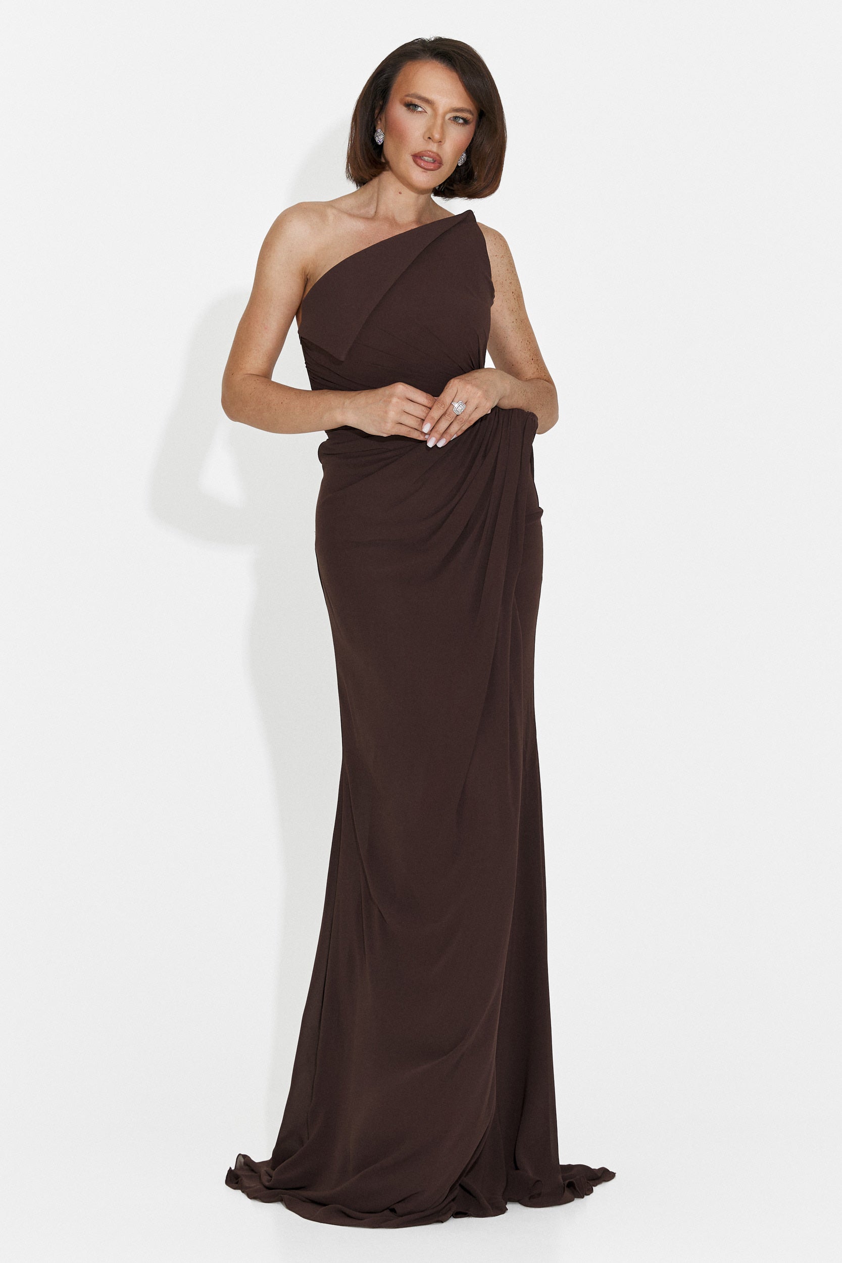 Rochie dama lunga maro Felina Bogas