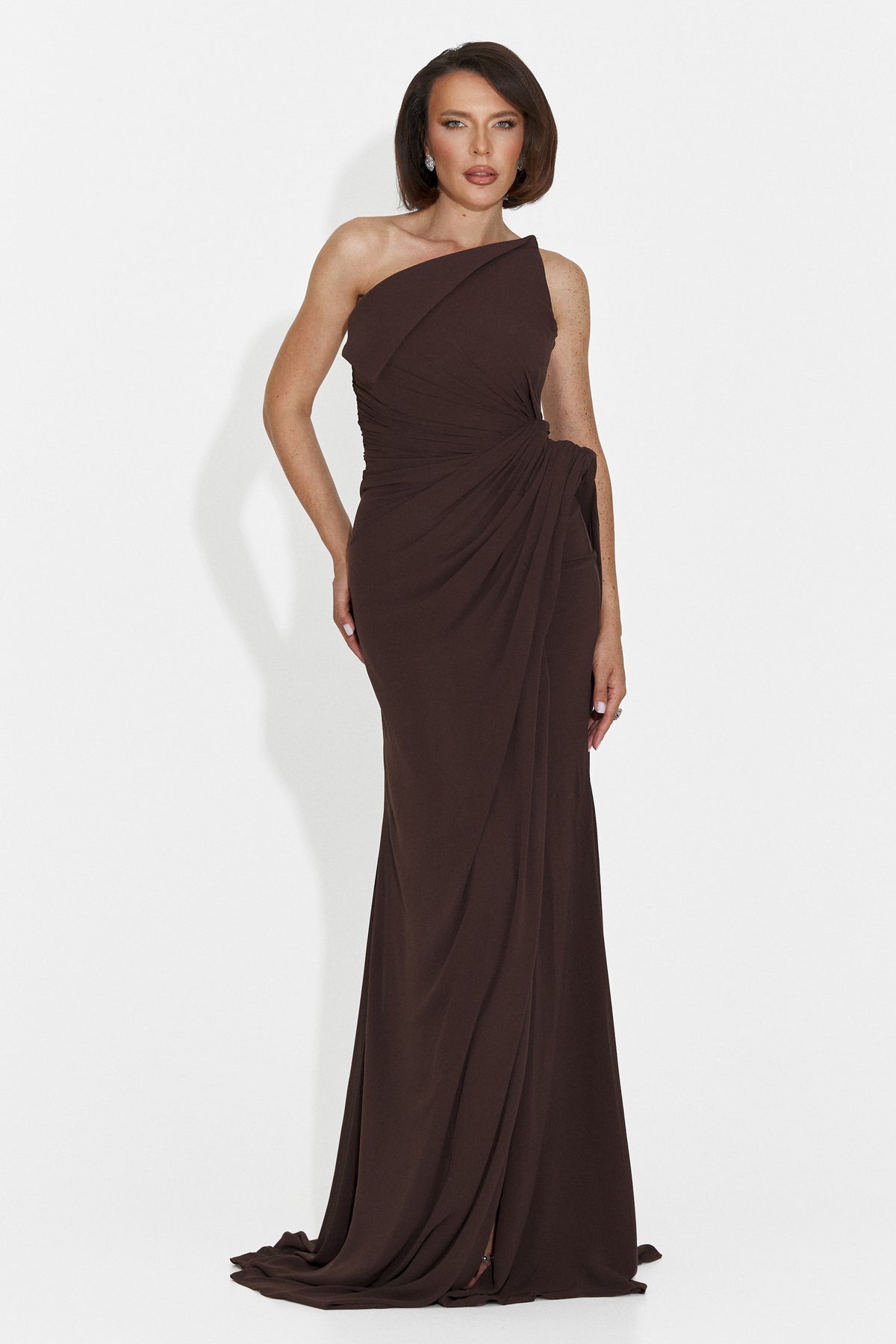 Rochie dama lunga maro Felina Bogas, imaginea 9 din 9