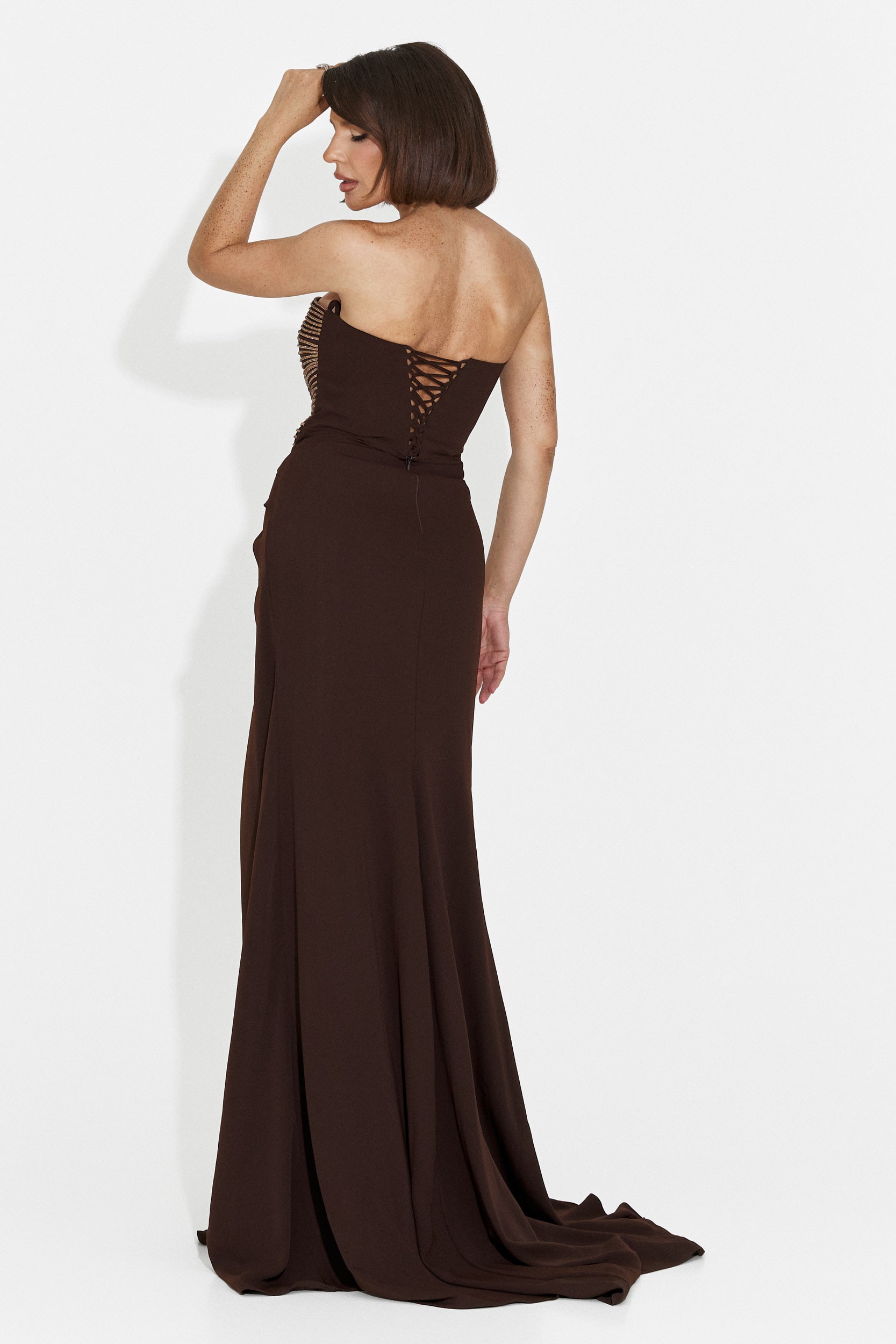 Rochie dama lunga maro Jonay Bogas