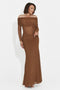 Rochie dama lunga maro Laura Bogas