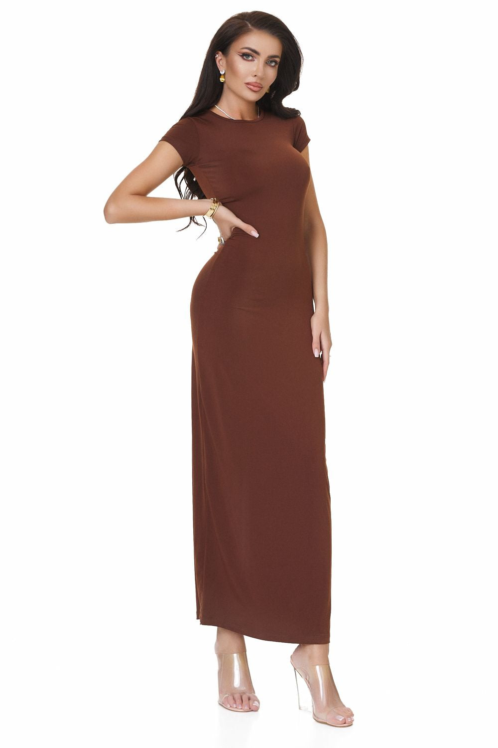 Ladies long brown dress Olimpys Bogas
