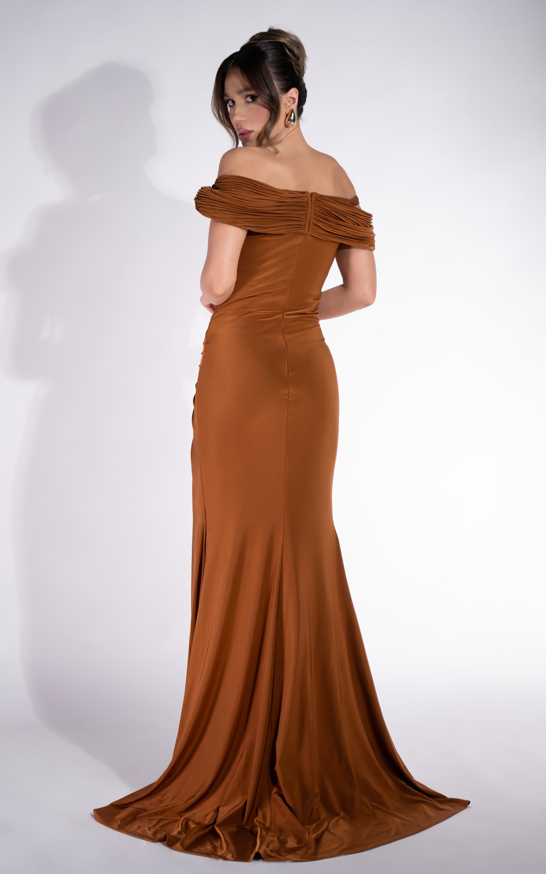 Rochie dama lunga maro Radiancia Bogas
