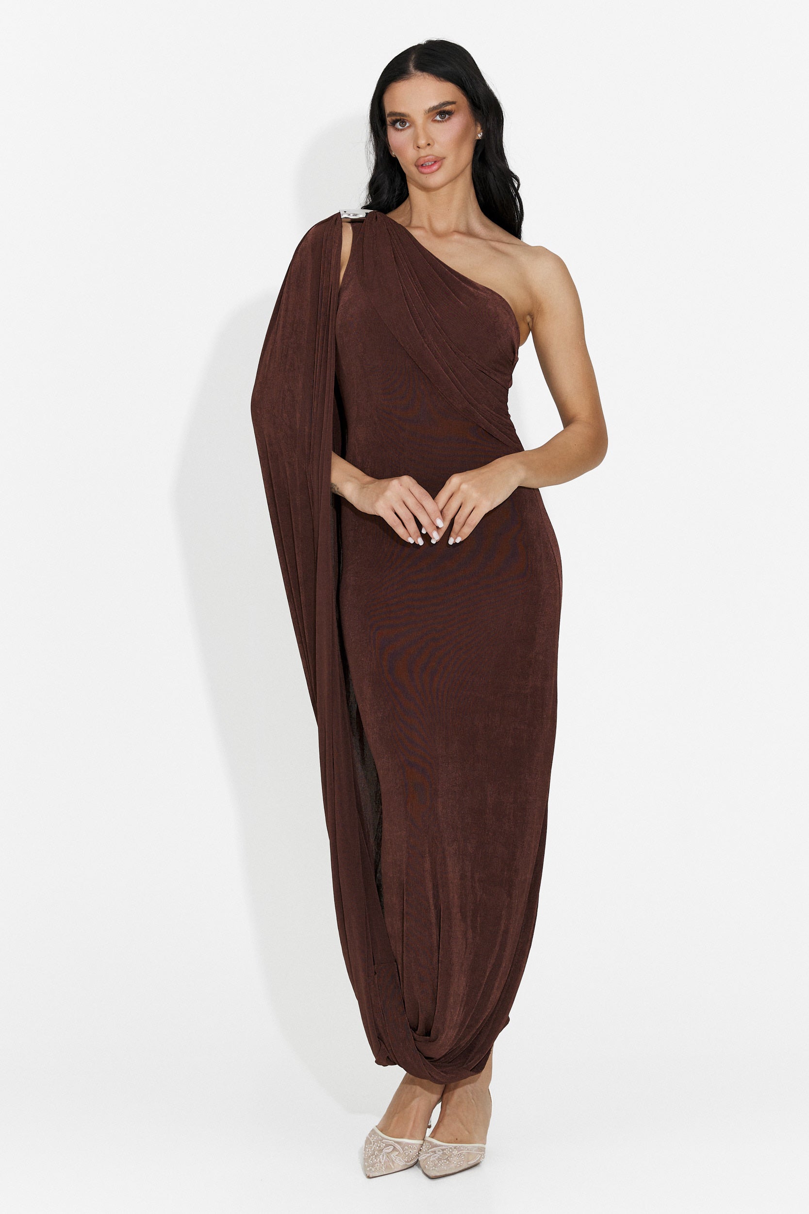 Rochie dama lunga maro Samiray Bogas