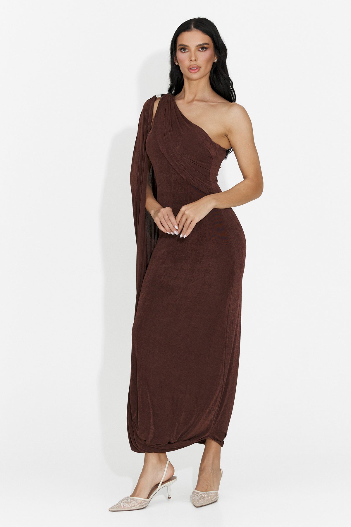Rochie dama lunga maro Samiray Bogas, imaginea 5 din 7