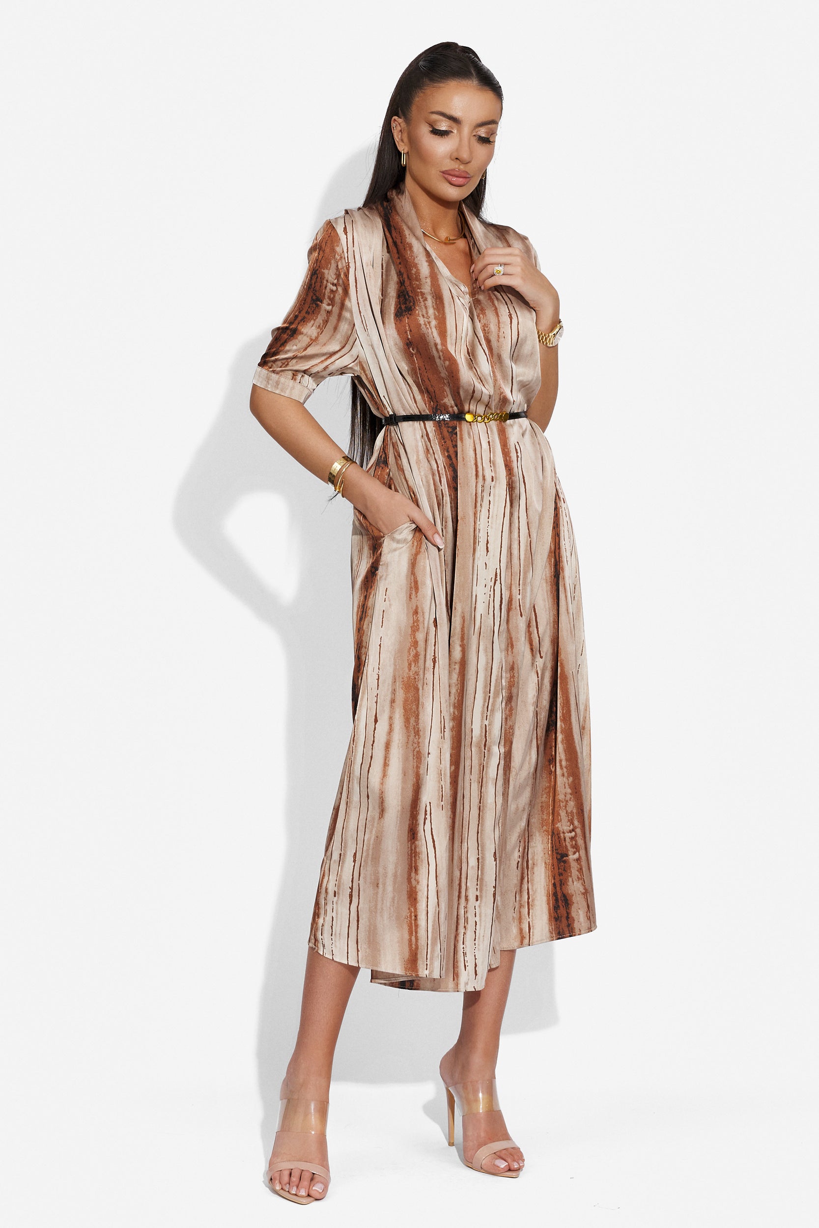 Rochie dama lunga maro Selage Bogas