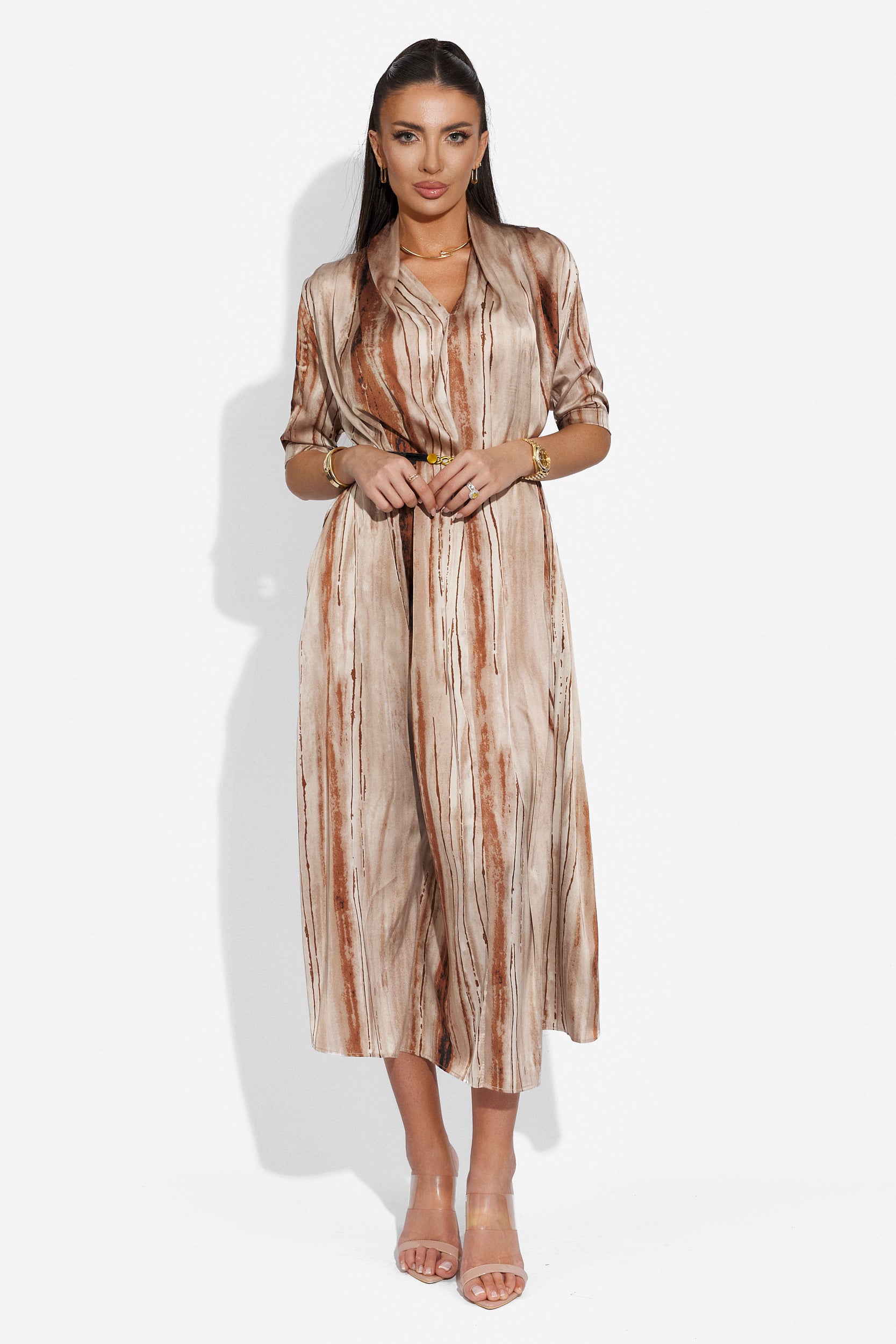 Rochie dama lunga maro Selage Bogas