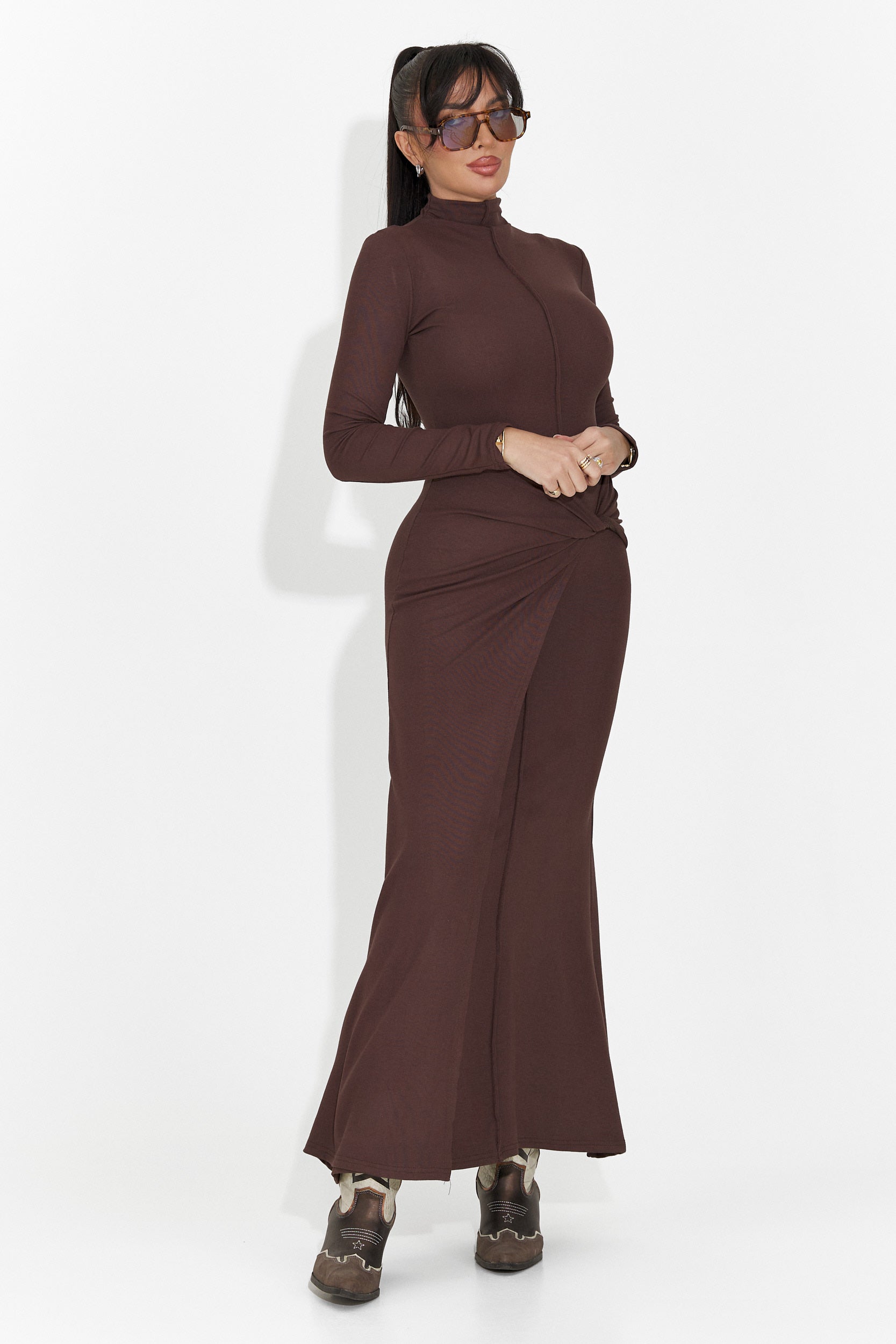 Rochie dama lunga maro Sharita Bogas