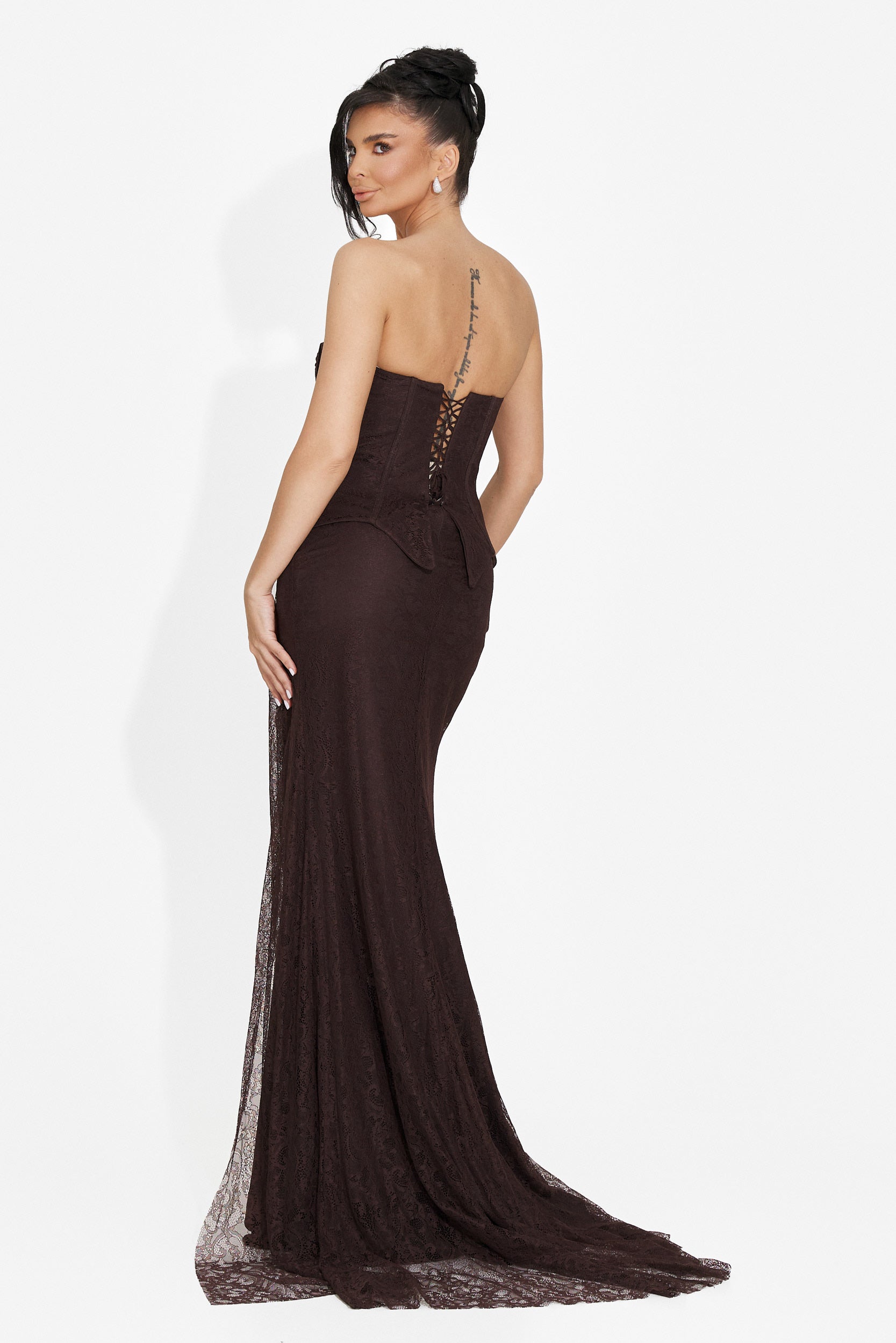 Rochie dama lunga maro Tryna Bogas