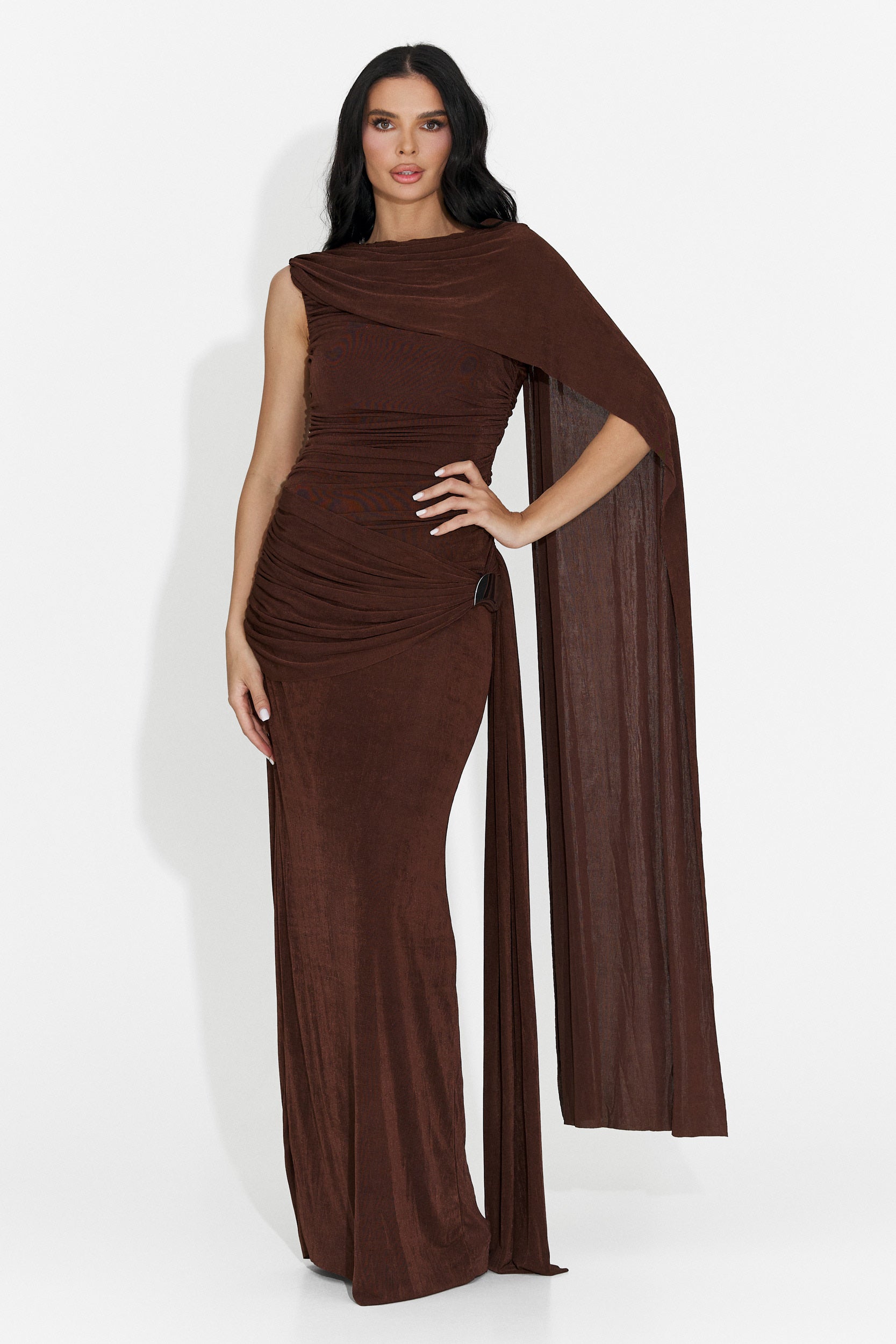Rochie dama lunga maro Ursila Bogas