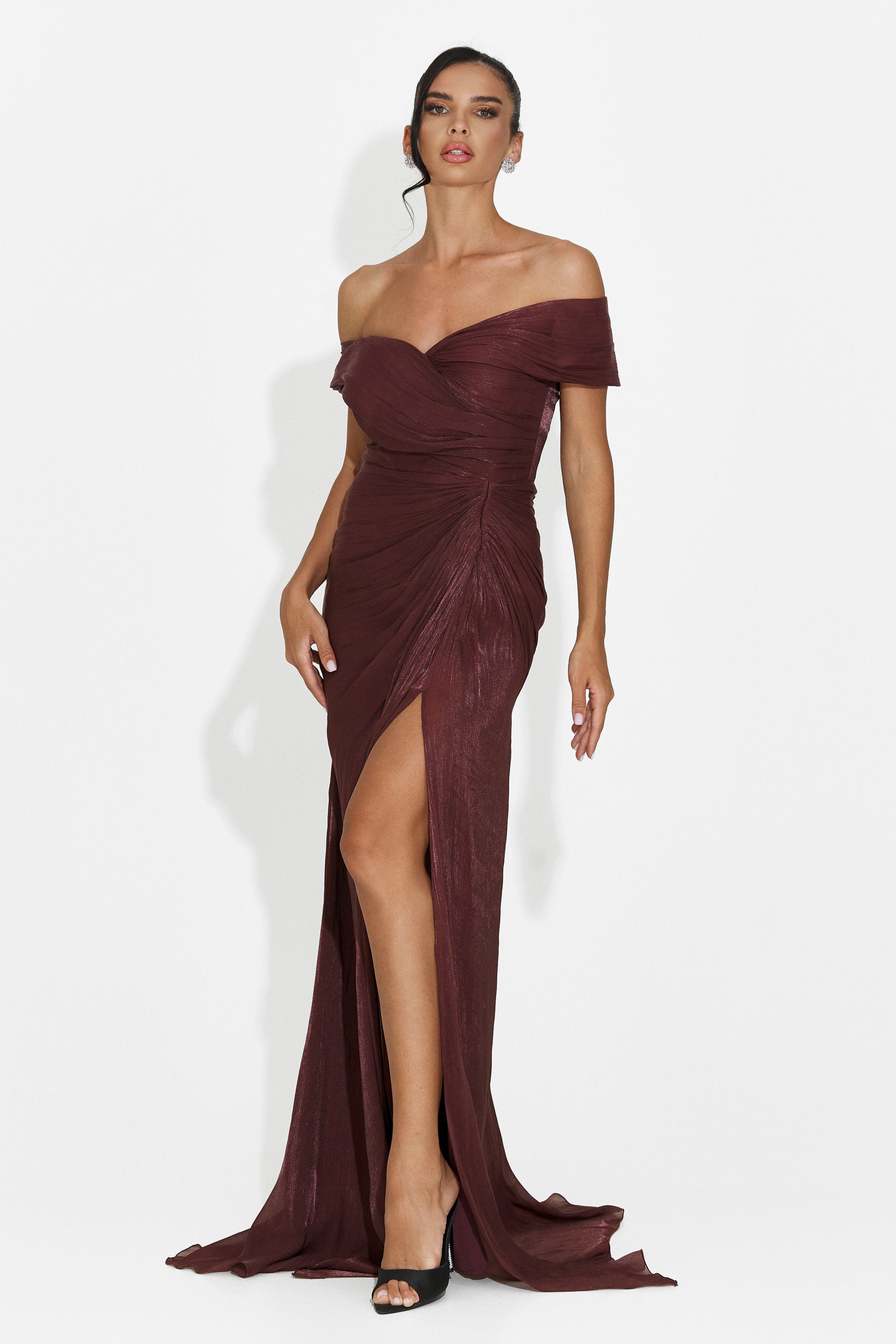 Rochie dama lunga maro Wagner Bogas