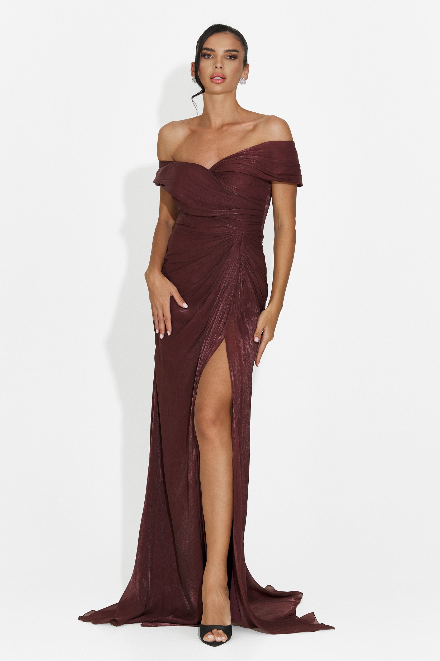 Rochie dama lunga maro Wagner Bogas
