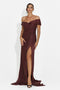 Rochie dama lunga maro Wagner Bogas