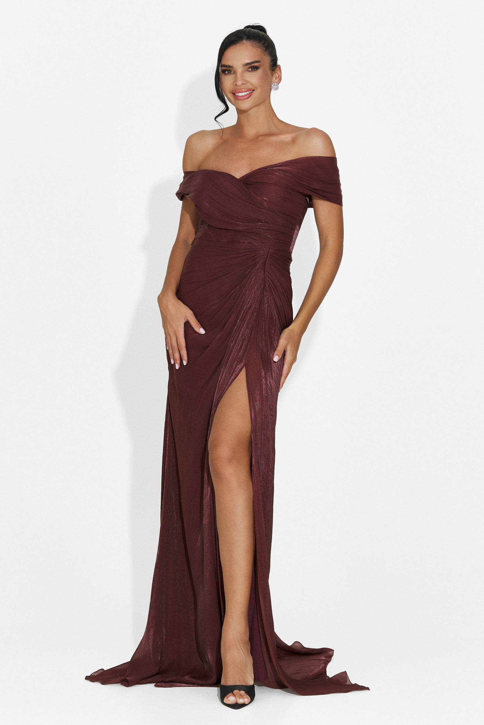 Rochie dama lunga maro Wagner Bogas